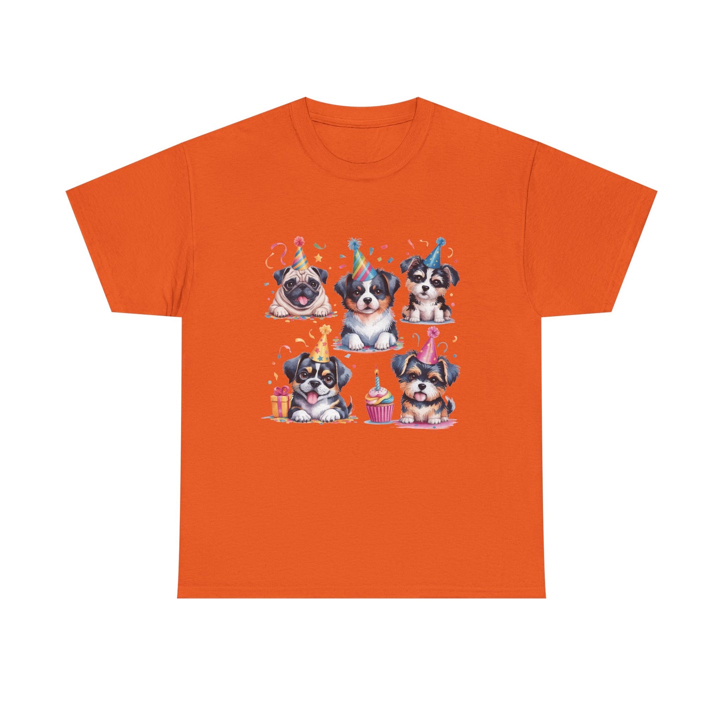 Birthday Puppies T‑Shirt — Cute Party Dogs with Cupcakes