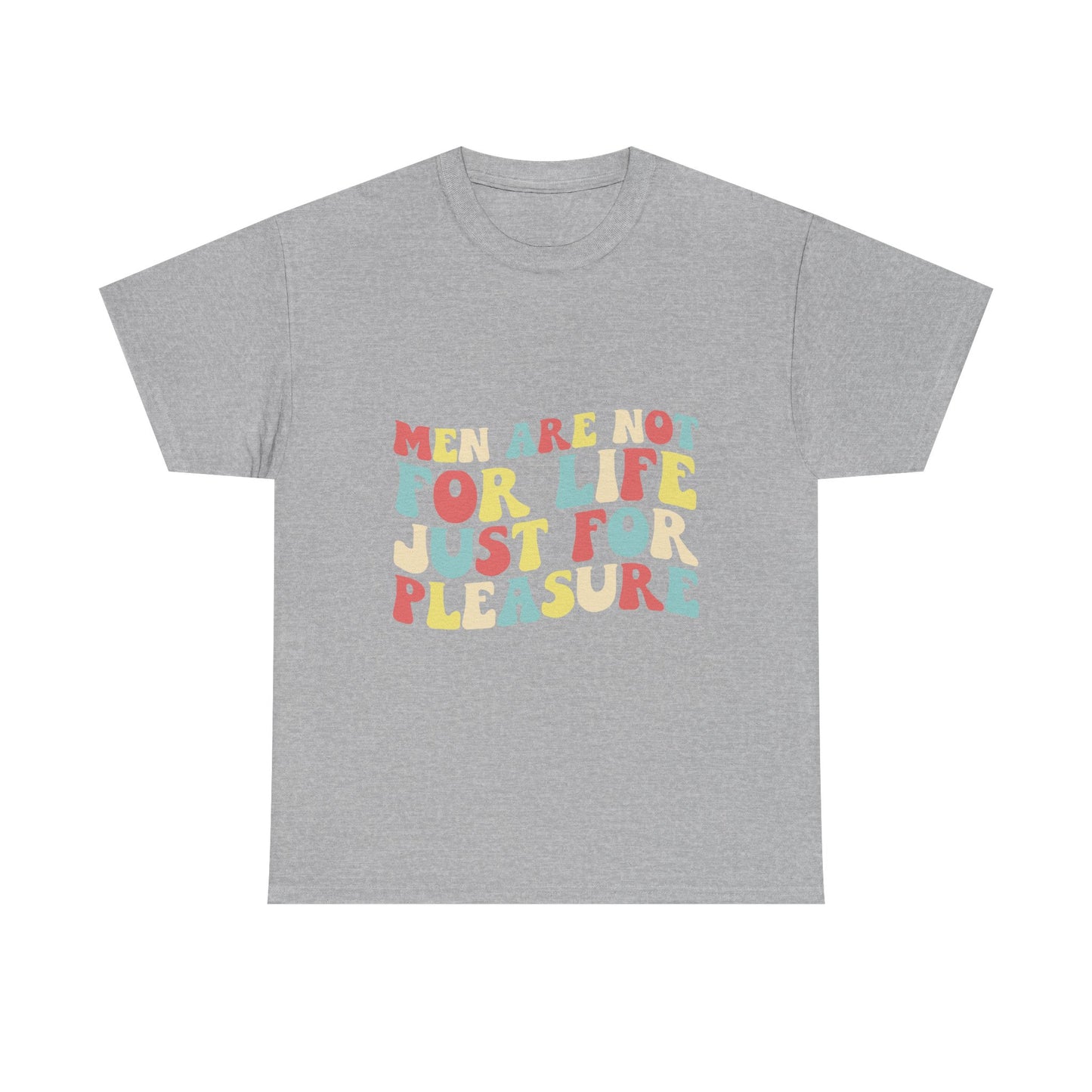 T-Shirt — "Men Are Not For Life Just For Pleasure" Retro Colorblock Graphic Tee