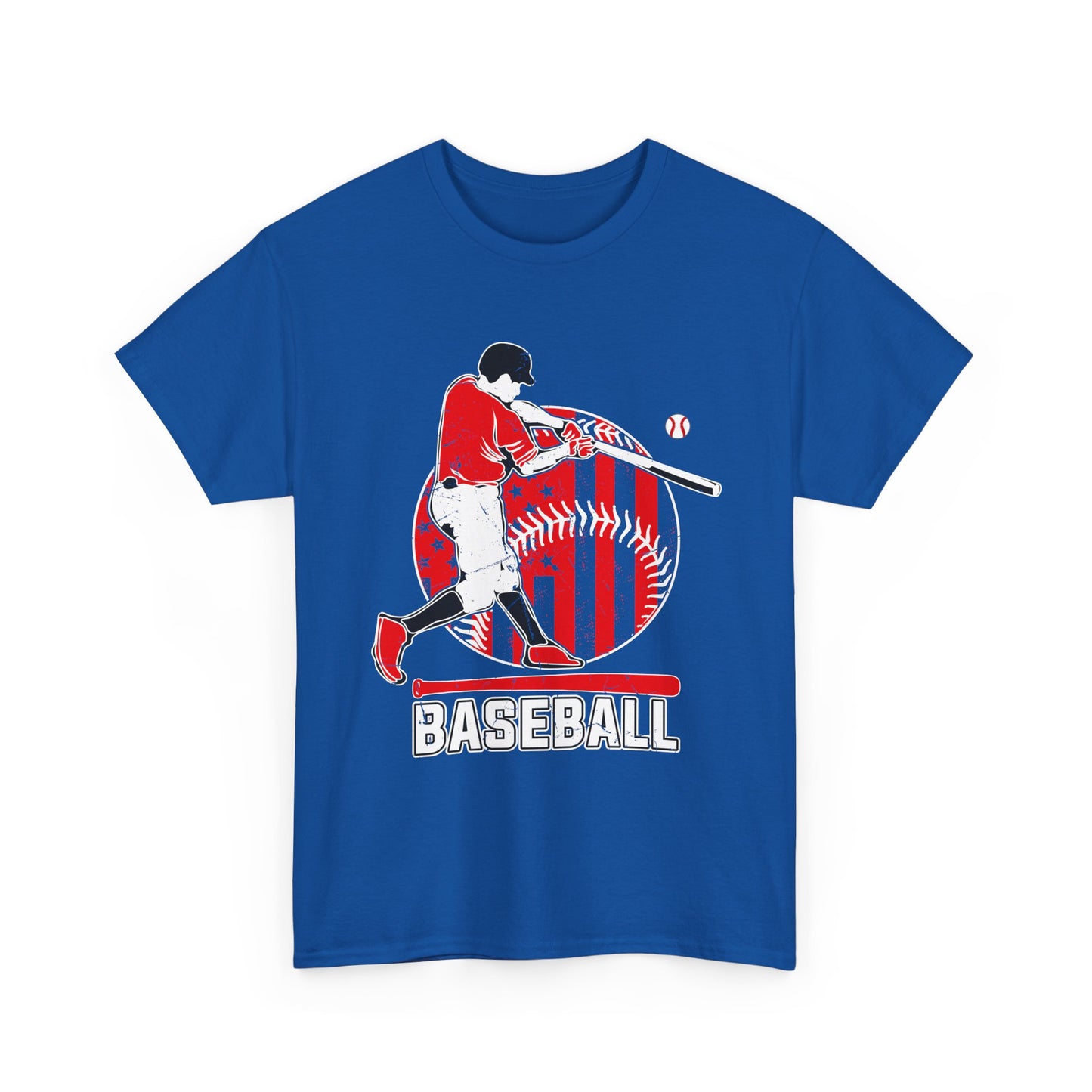 Baseball Player Graphic Tee — Vintage Red Batter Design