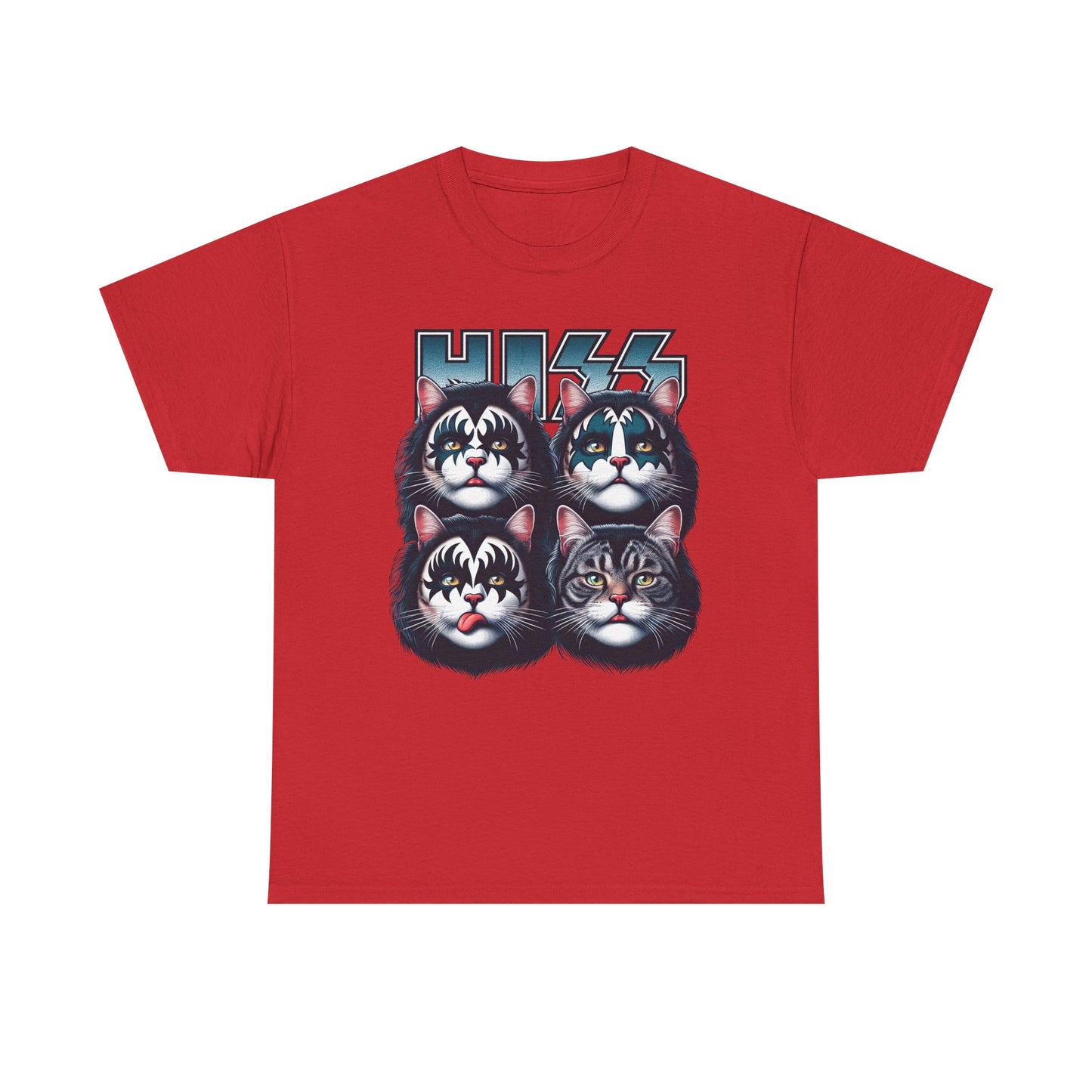 KISS-Style Rock Cat Band T-Shirt
