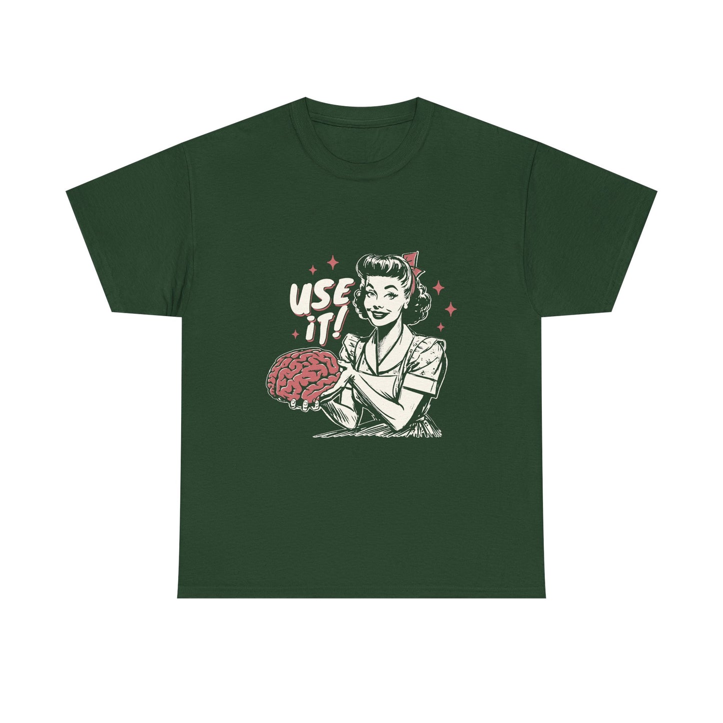 Use It! Retro Nurse Holding Brain Vintage Graphic Tee