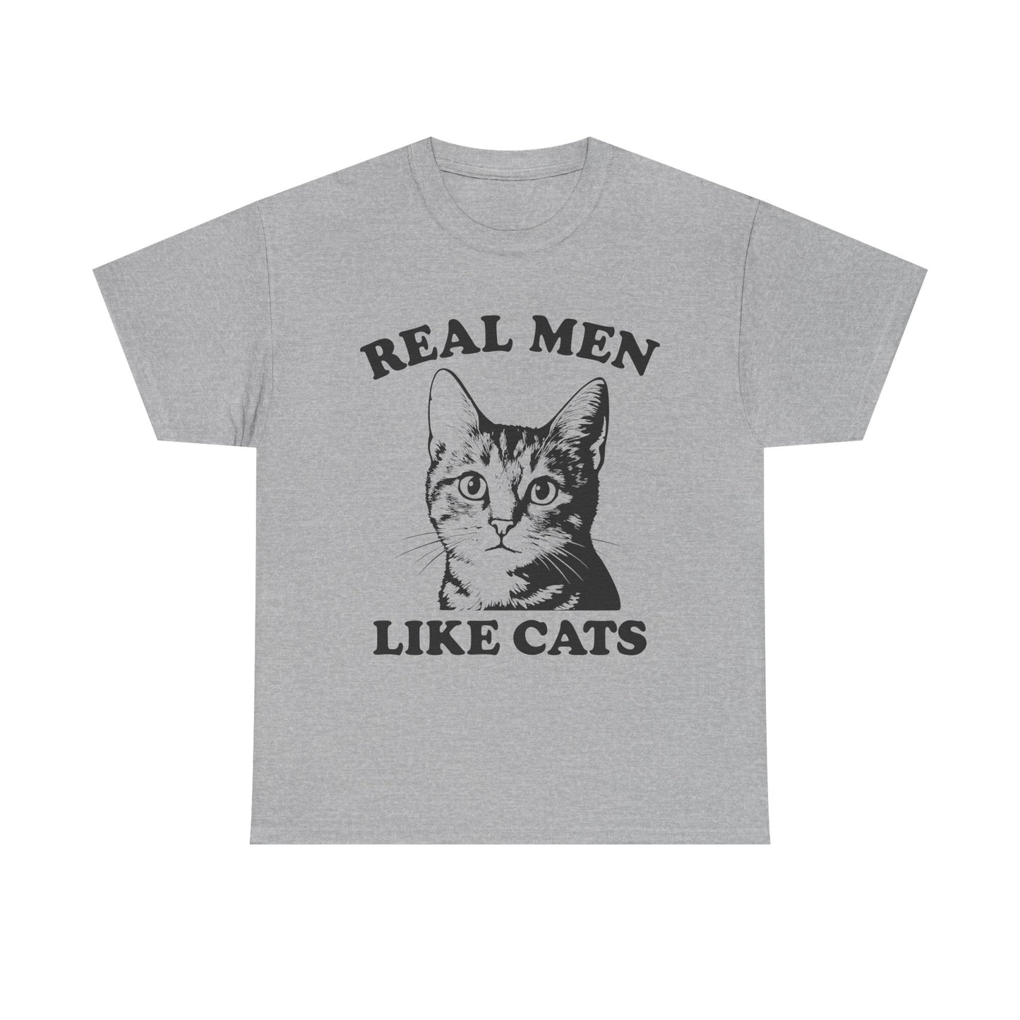 Real Men Like Cats T-Shirt — Vintage Cat Lover Tee