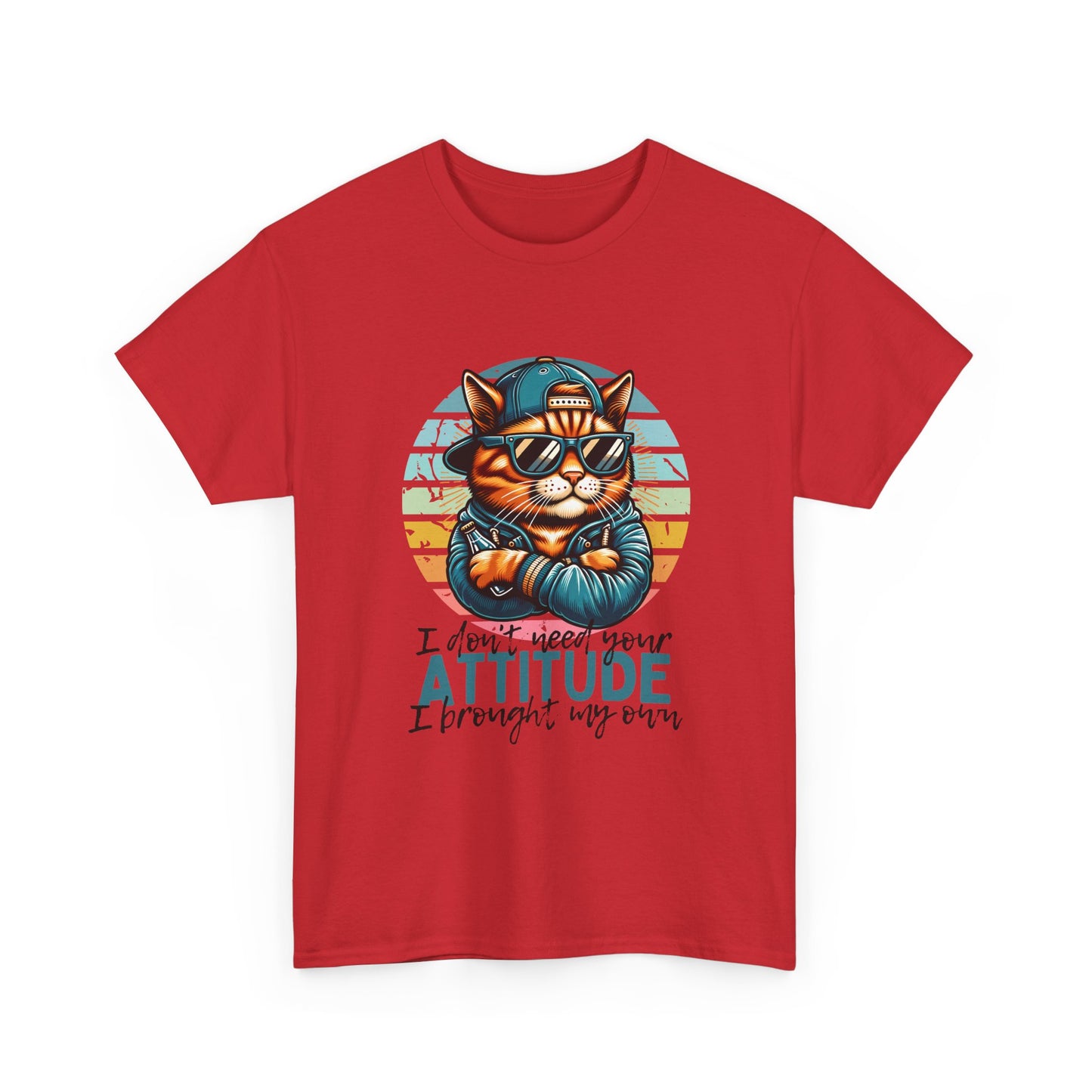 Cat Attitude T-Shirt – Retro Cool Cat Graphic Tee ("I didn’t lose my attitude, I brought my own")