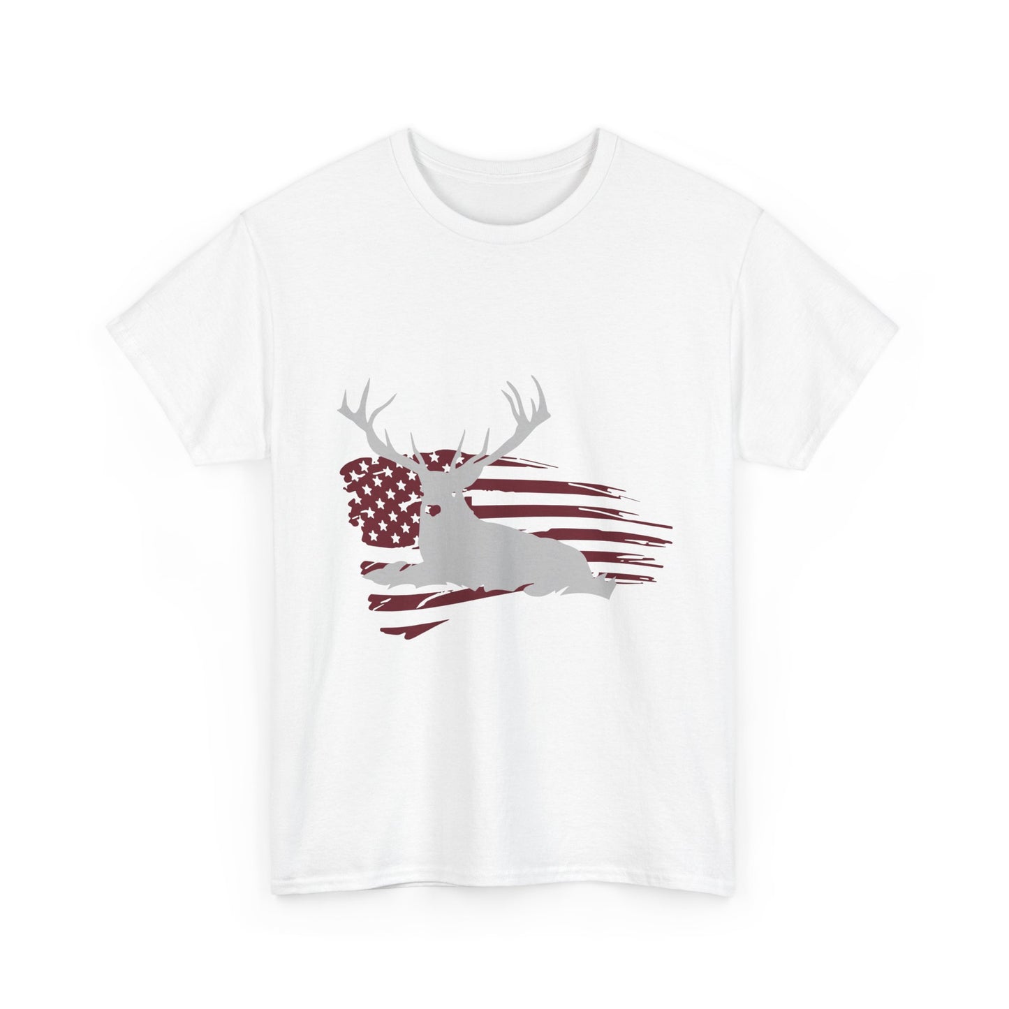 Patriotic Deer Flag T‑Shirt – American Hunting Graphic Tee