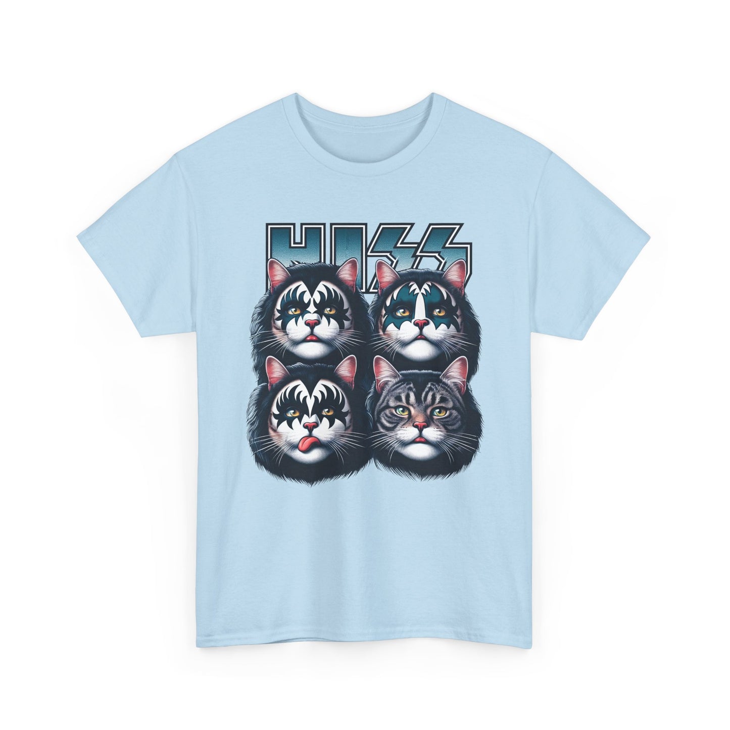 KISS-Style Rock Cat Band T-Shirt