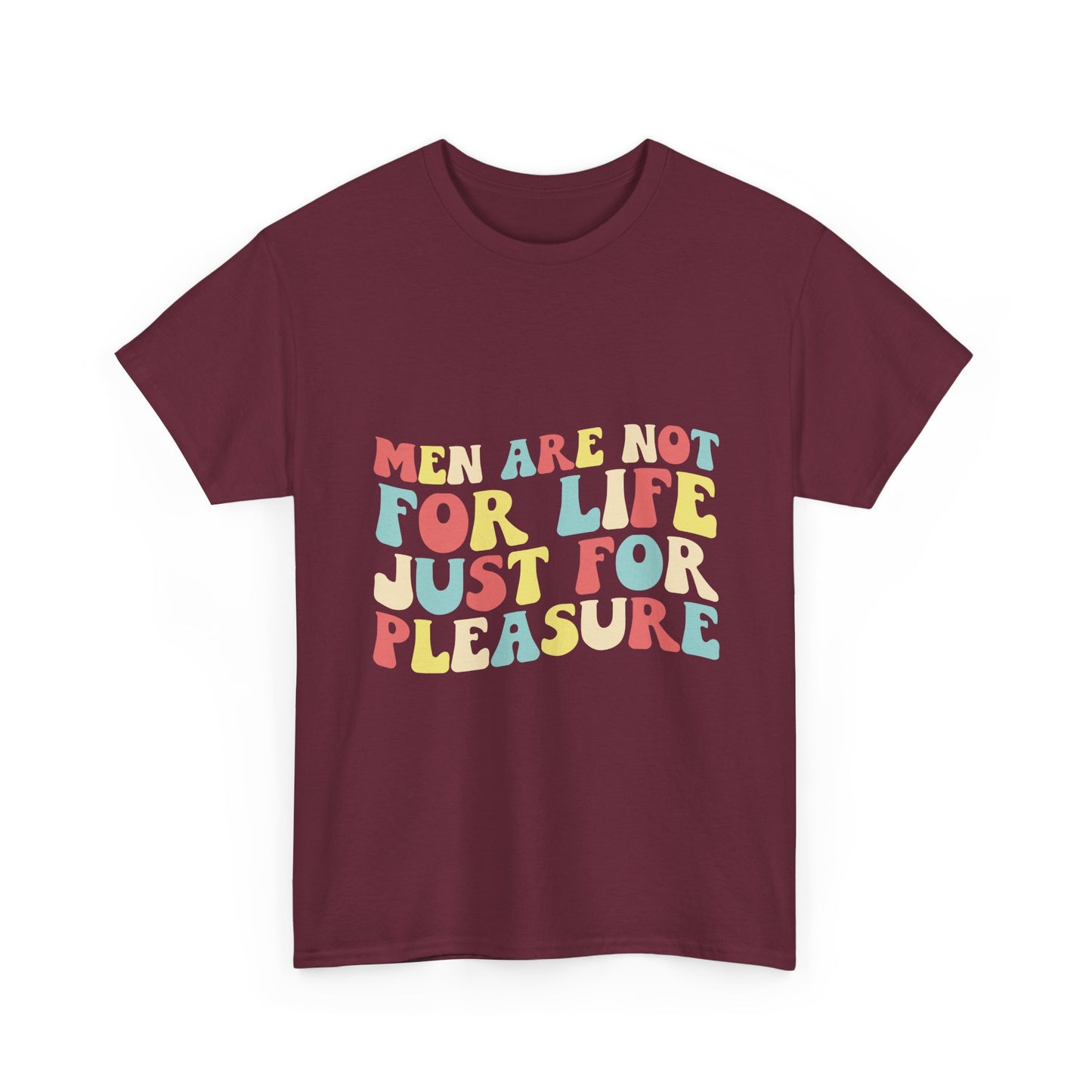 T-Shirt — "Men Are Not For Life Just For Pleasure" Retro Colorblock Graphic Tee