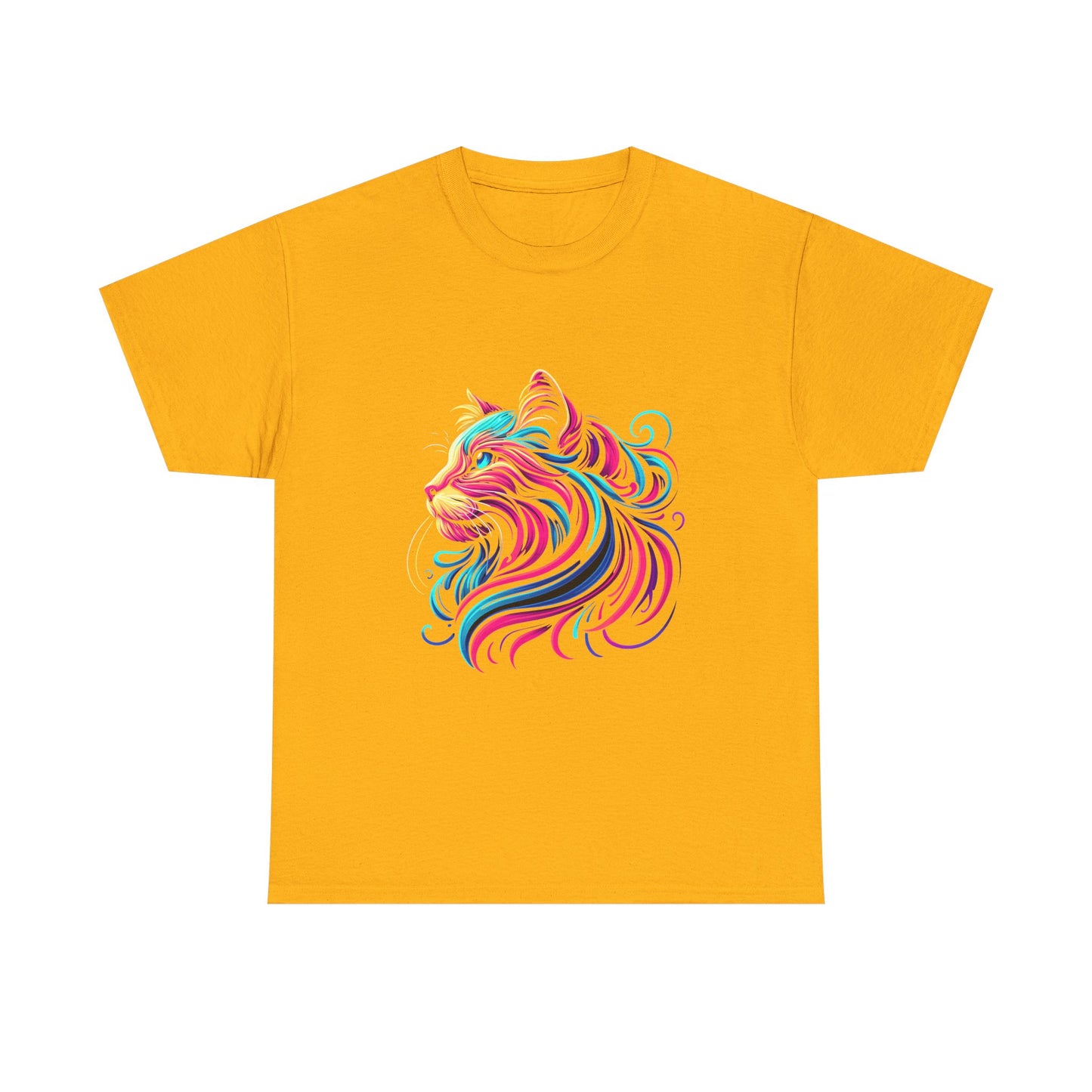 Cat T-Shirt — Colorful Swirl Cat Art Tee