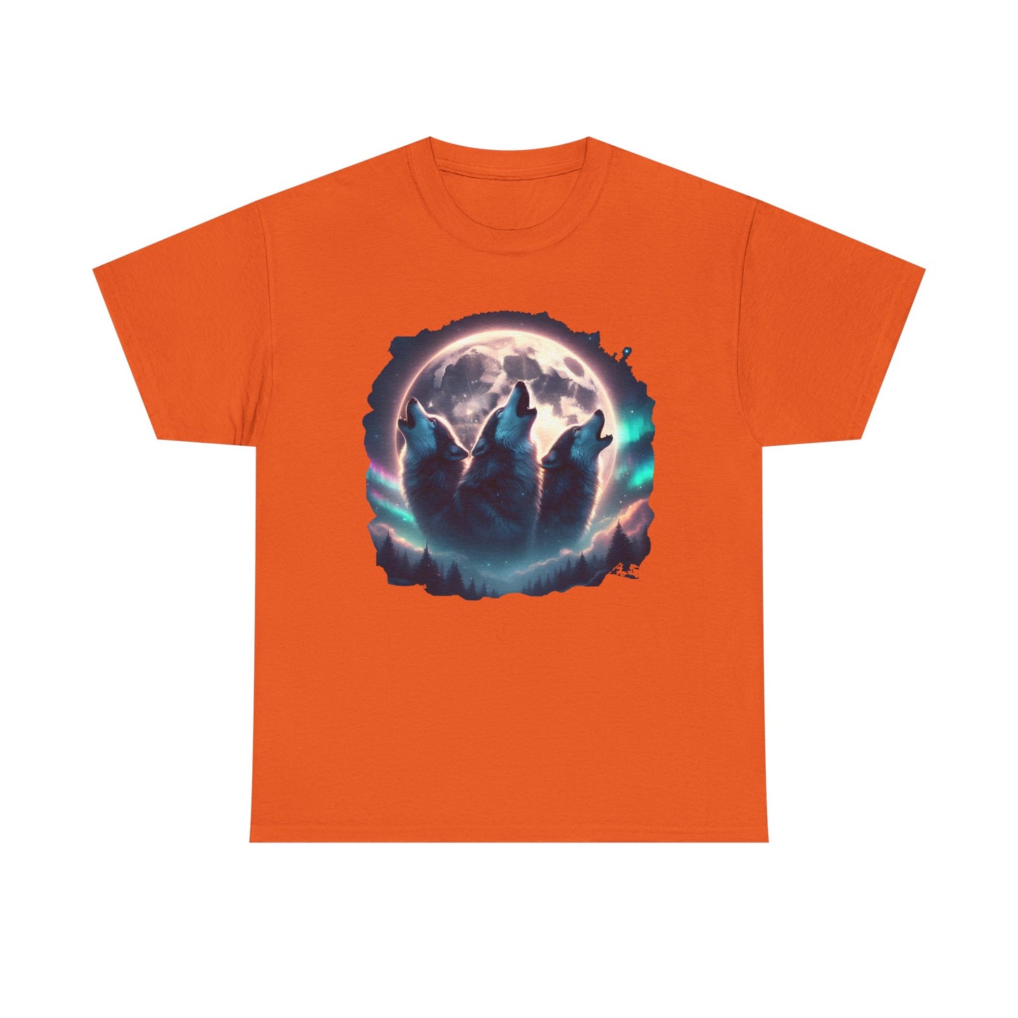 Wolf Moon T-Shirt — Howling Wolves Silhouette at Full Moon Graphic Tee