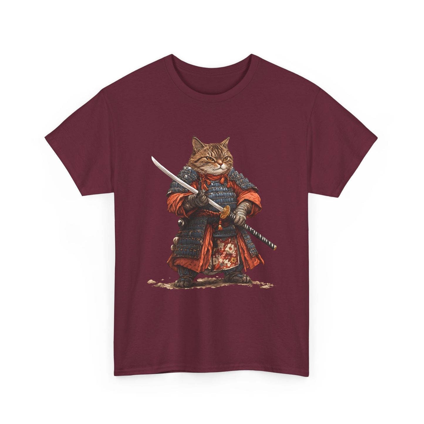 Samurai Cat T-Shirt – Warrior Tabby Graphic Tee