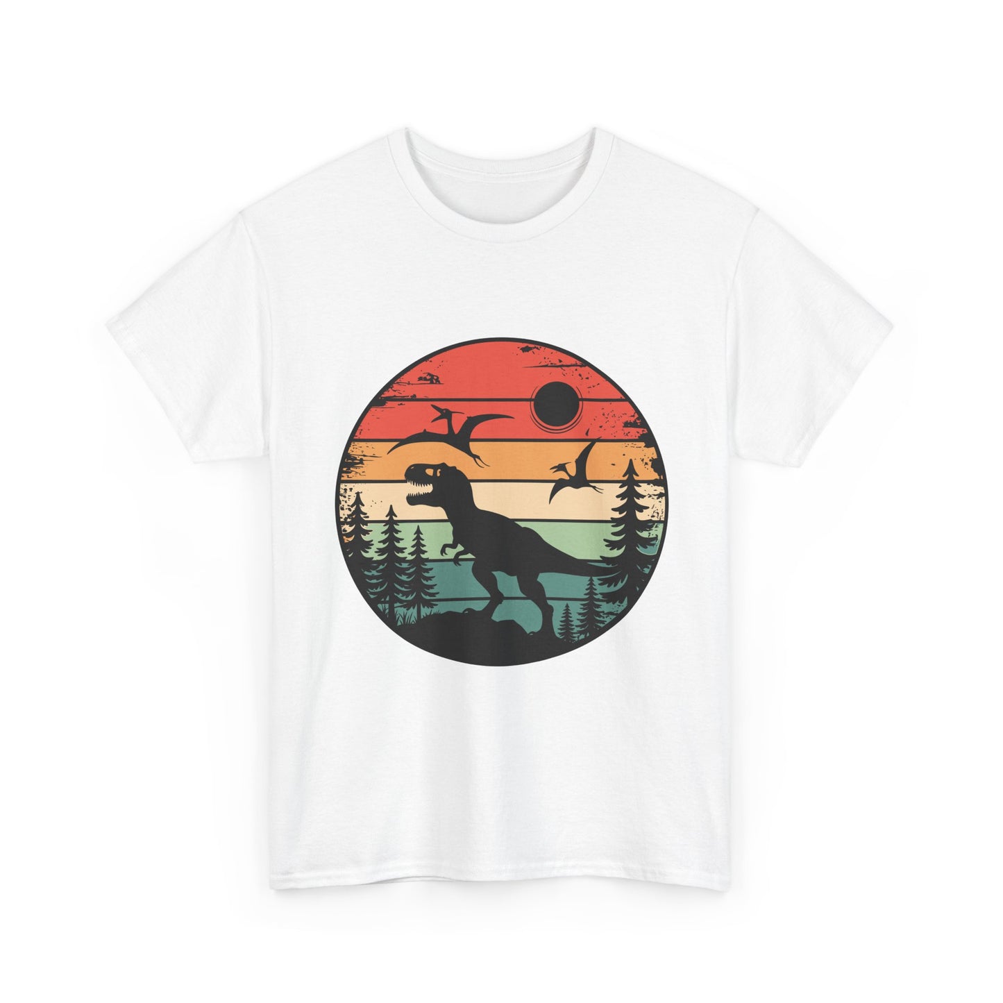 T-Rex Sunset Tee — Retro Dinosaur Graphic T-Shirt