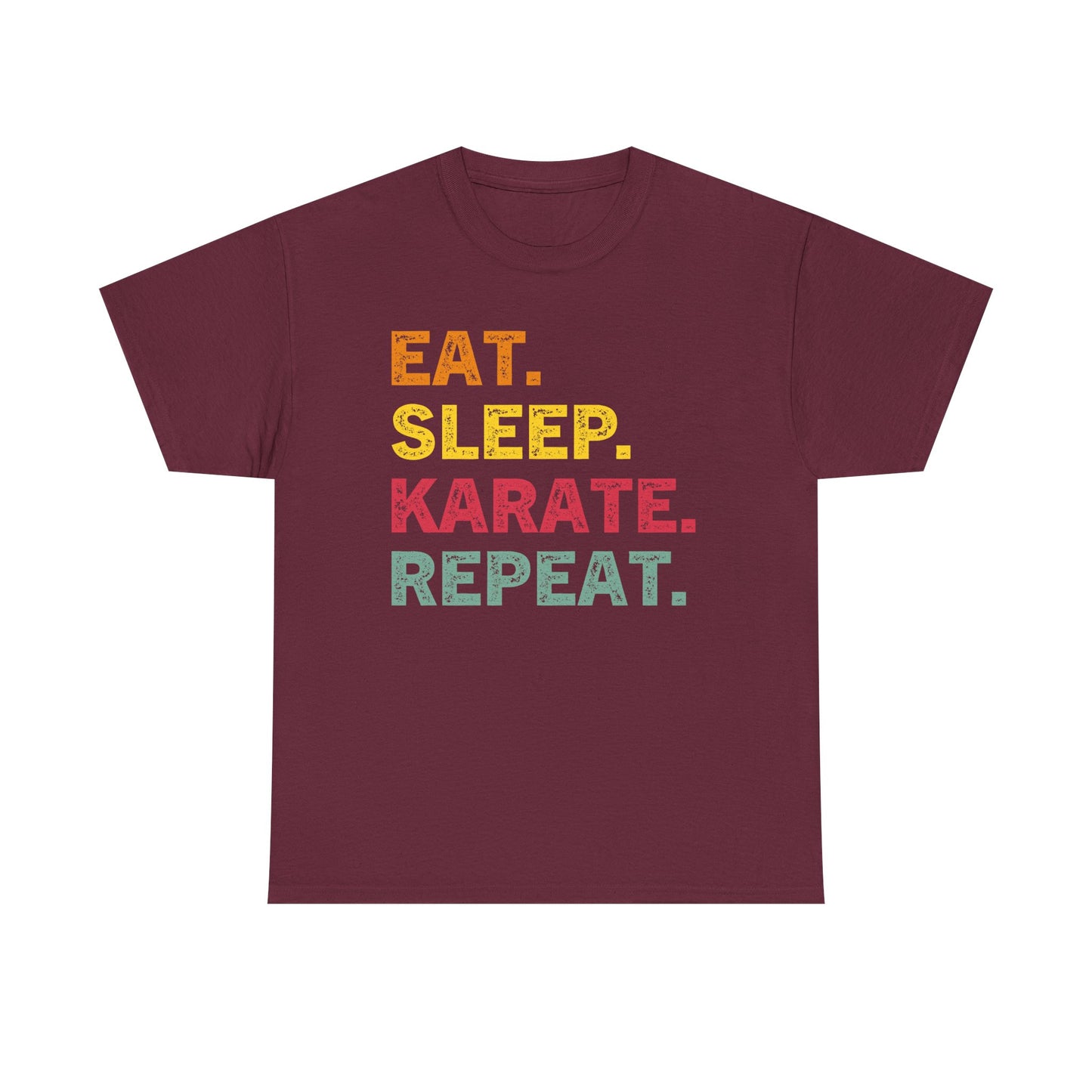 Karate T-Shirt - Eat. Sleep. Karate. Repeat. Retro Martial Arts Tee