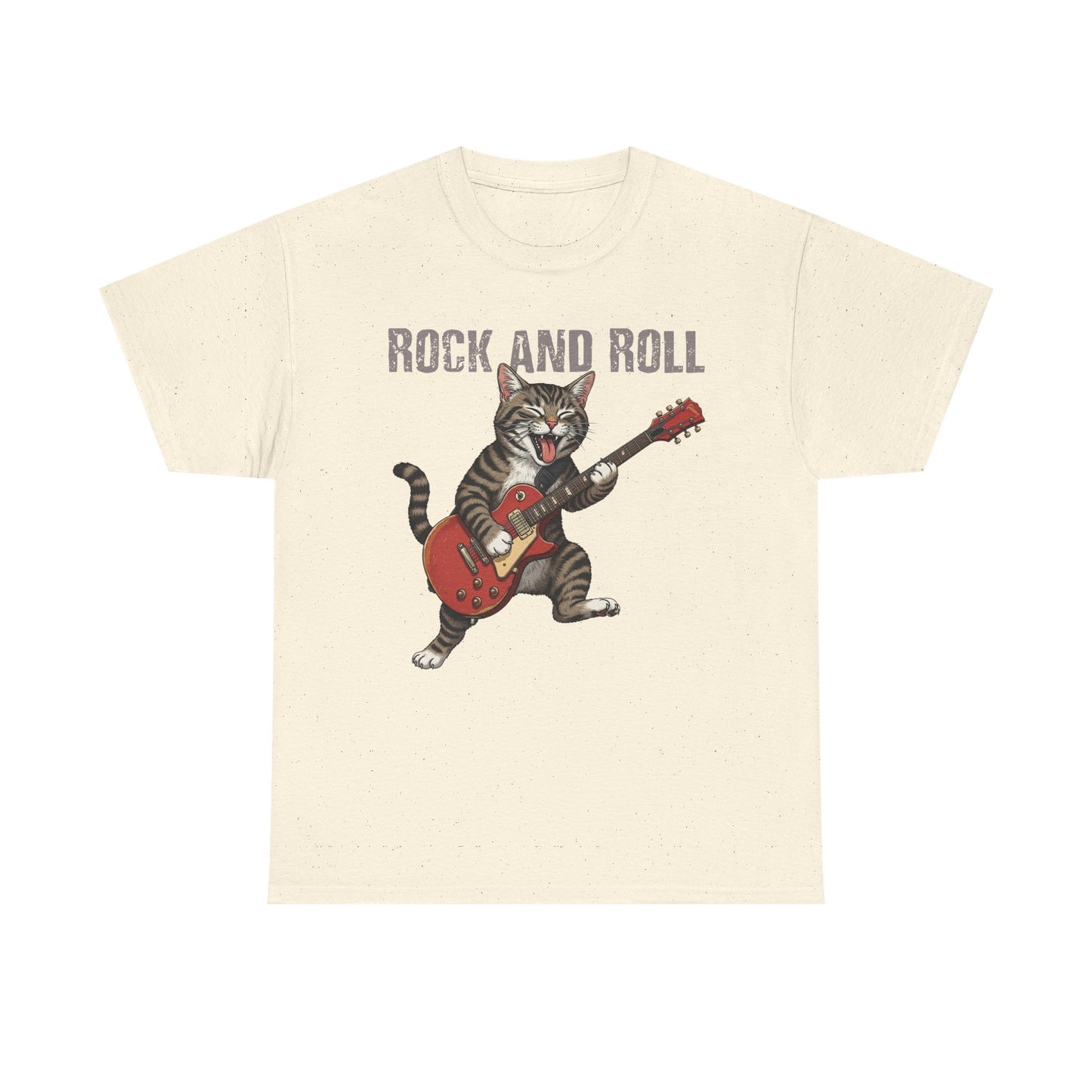 Rock and Roll Cat T-Shirt — Vintage Guitar Kitty Graphic Tee
