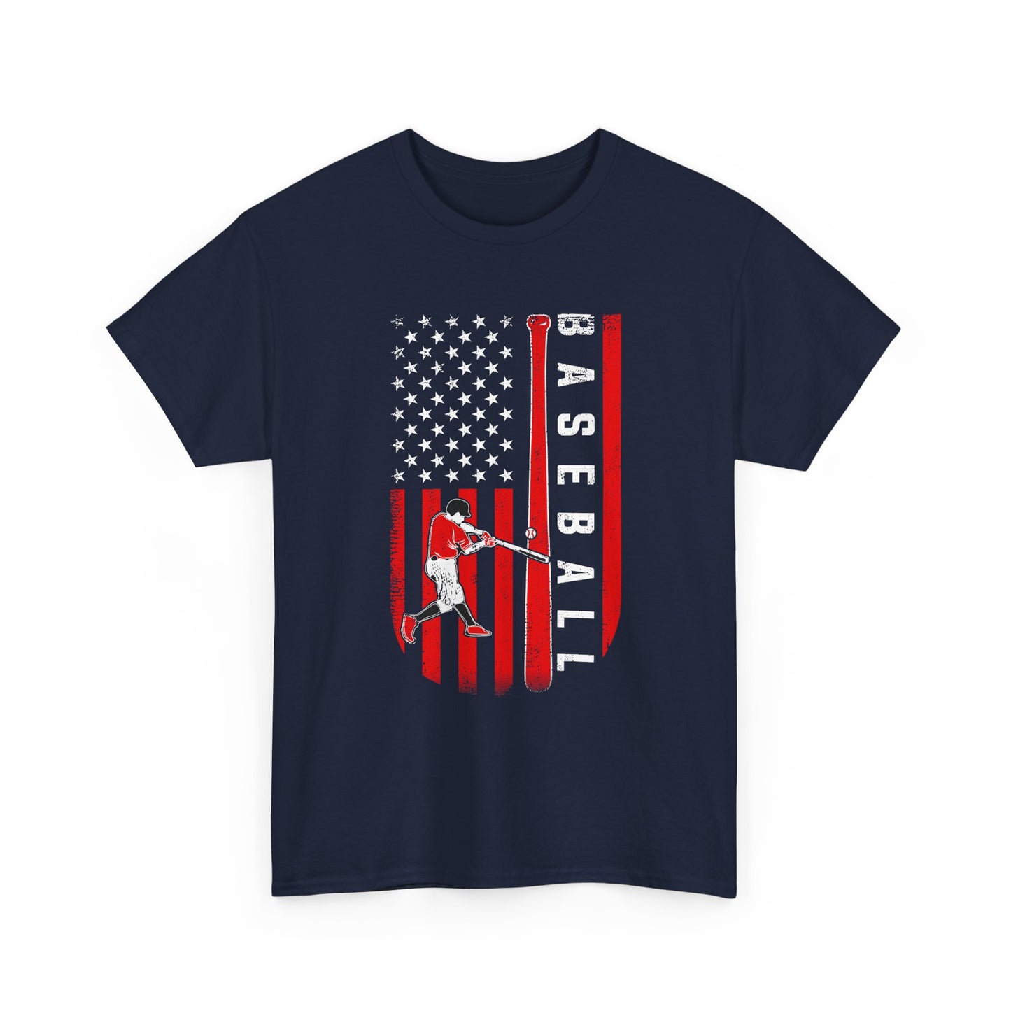 Baseball American Flag T-Shirt — Patriotic Batter Graphic Tee