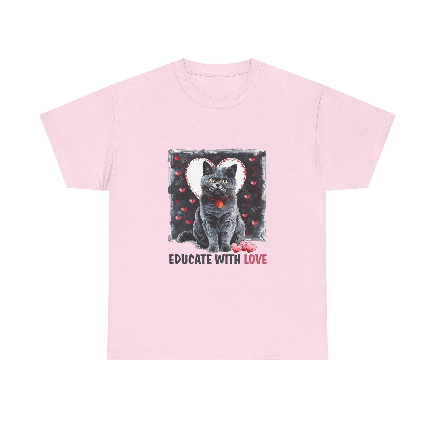 Cat “Educate With Love” T‑Shirt