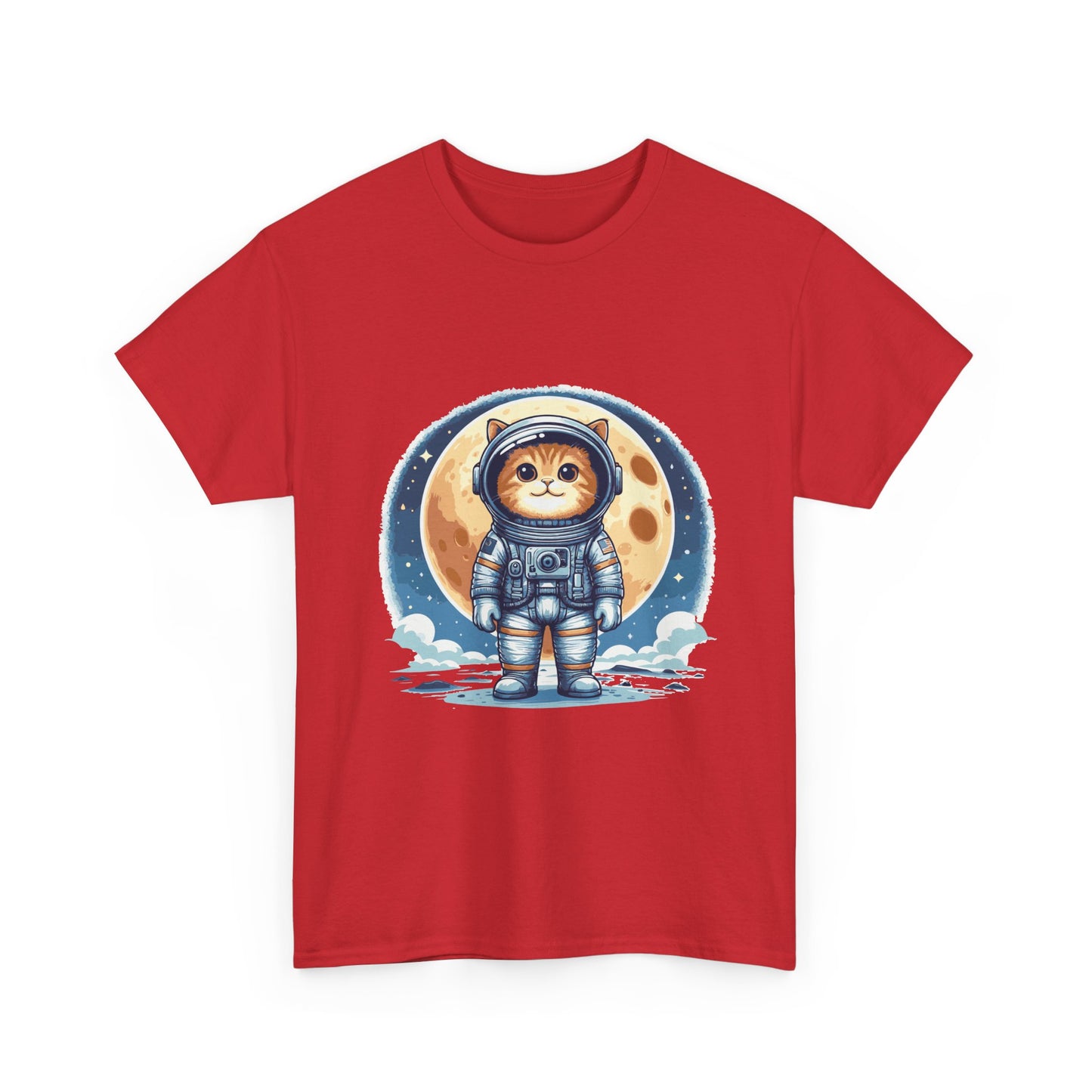 Astronaut Cat T-Shirt – Cute Space Kitty Tee with Moon