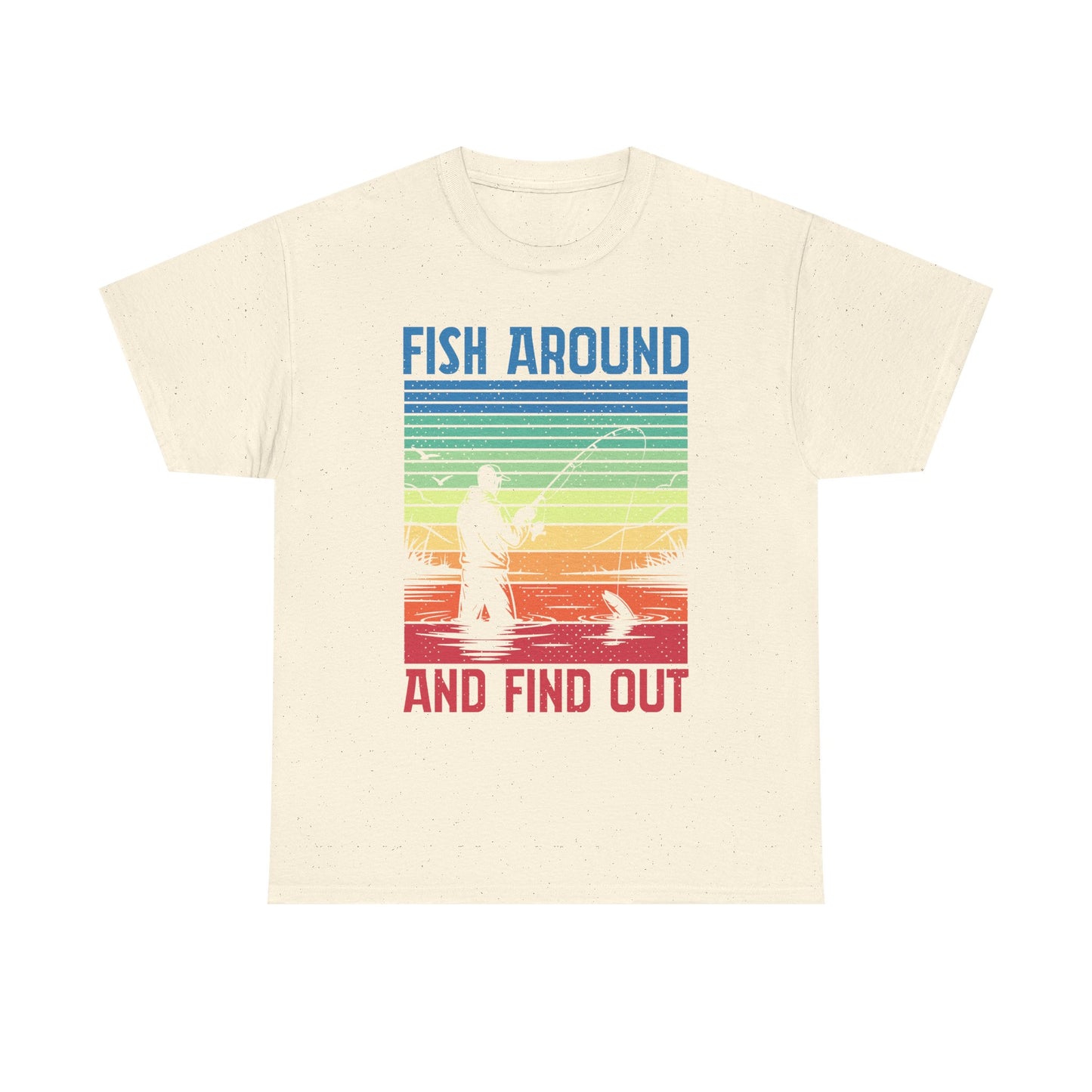Fishing T-Shirt - "Fish Around and Find Out" Retro Sunset Angler Tee
