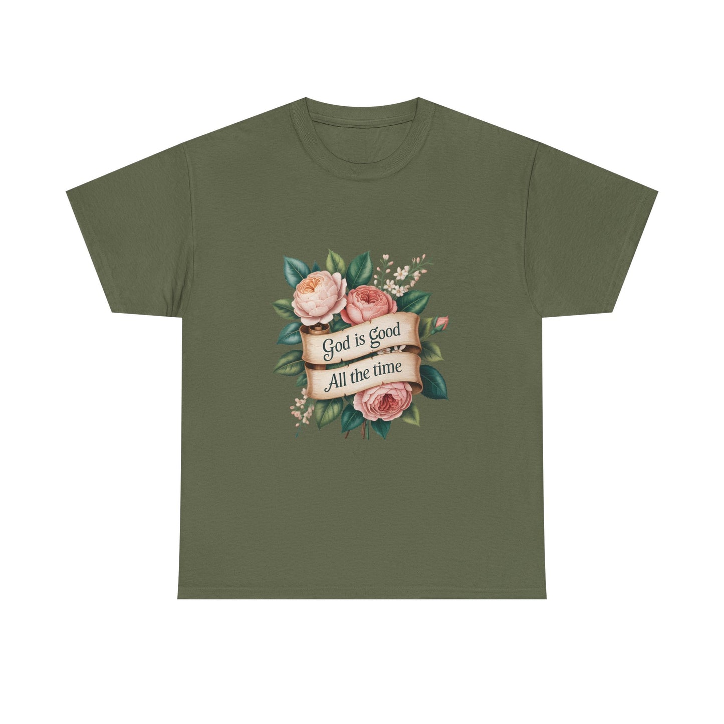 Floral "God is Good All the Time" T‑Shirt