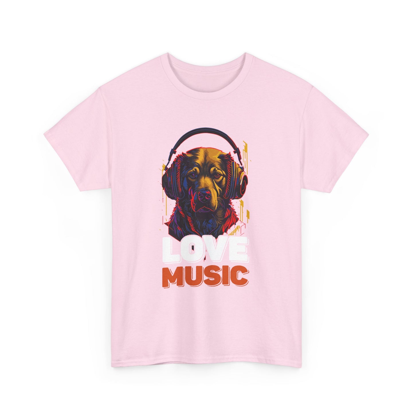 Love Music Dog Tee — Retro Headphones Graphic T-Shirt