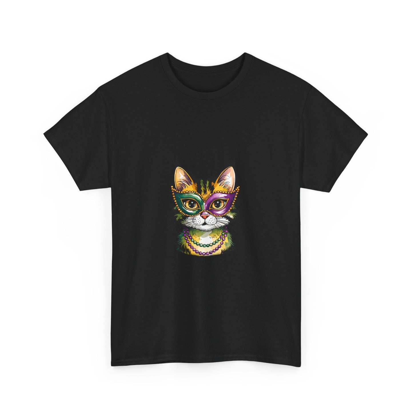 Cat Face Graphic Tee — Colorful Whimsical Kitty T-Shirt