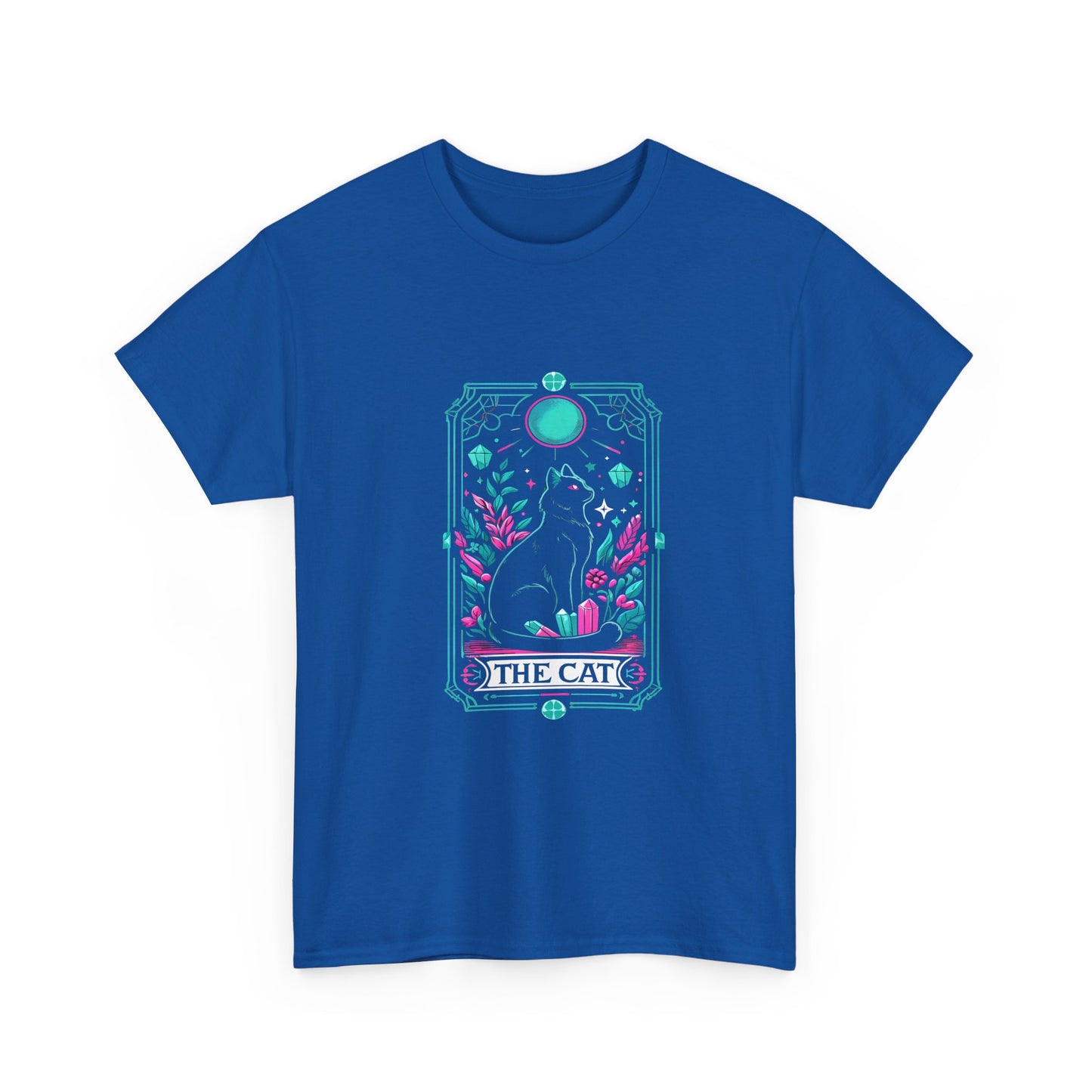 Cat Tarot T-Shirt — "The Cat" Mystical Black Tee