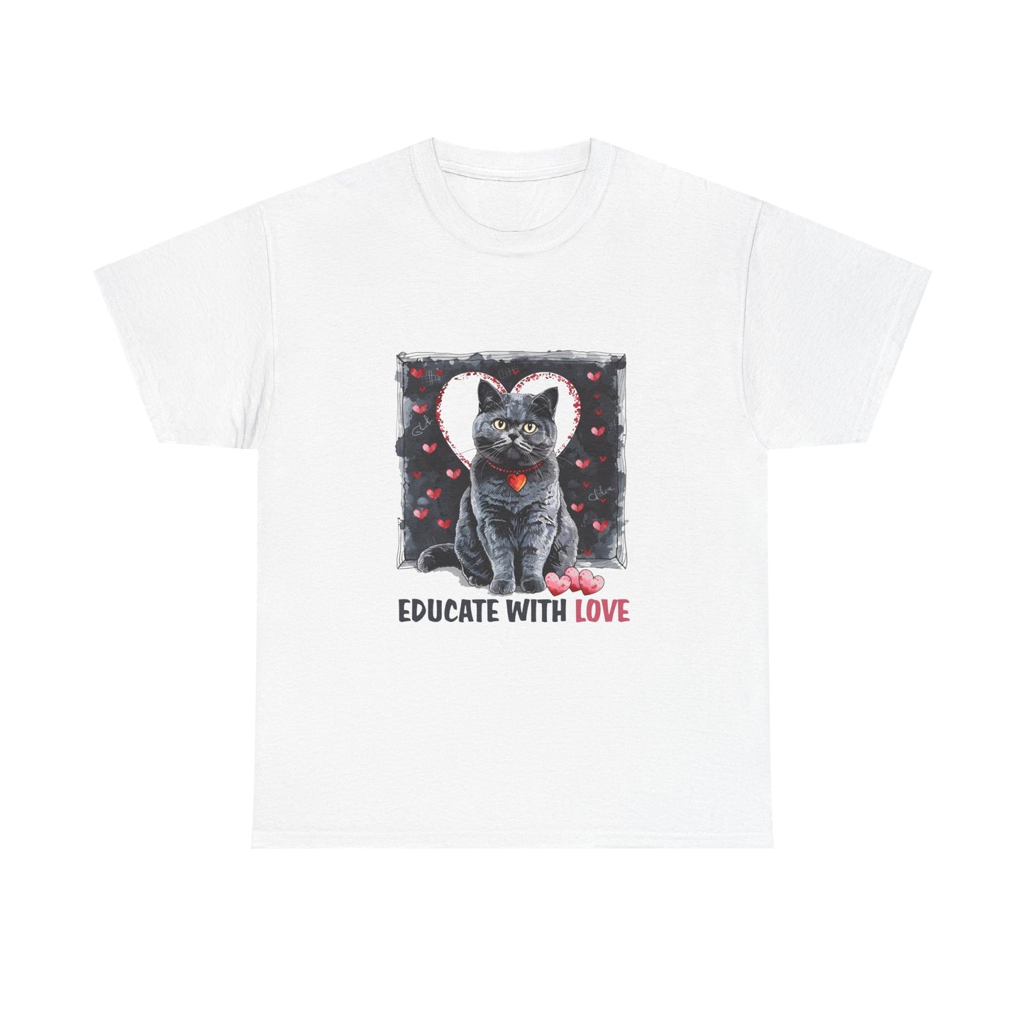 Cat “Educate With Love” T‑Shirt