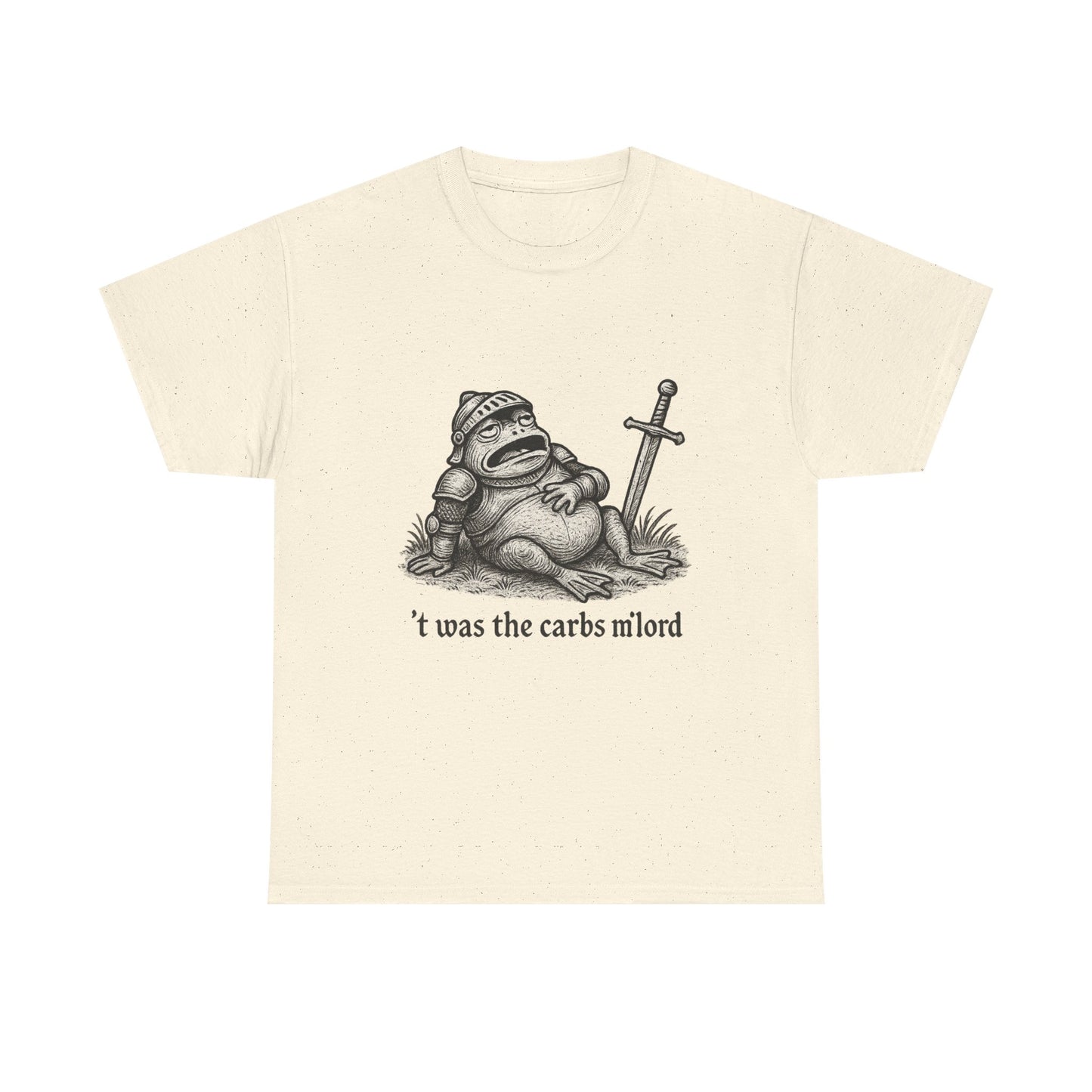 T-Shirt — 't was the carbs m'lord Funny Fantasy Frog Graphic Tee