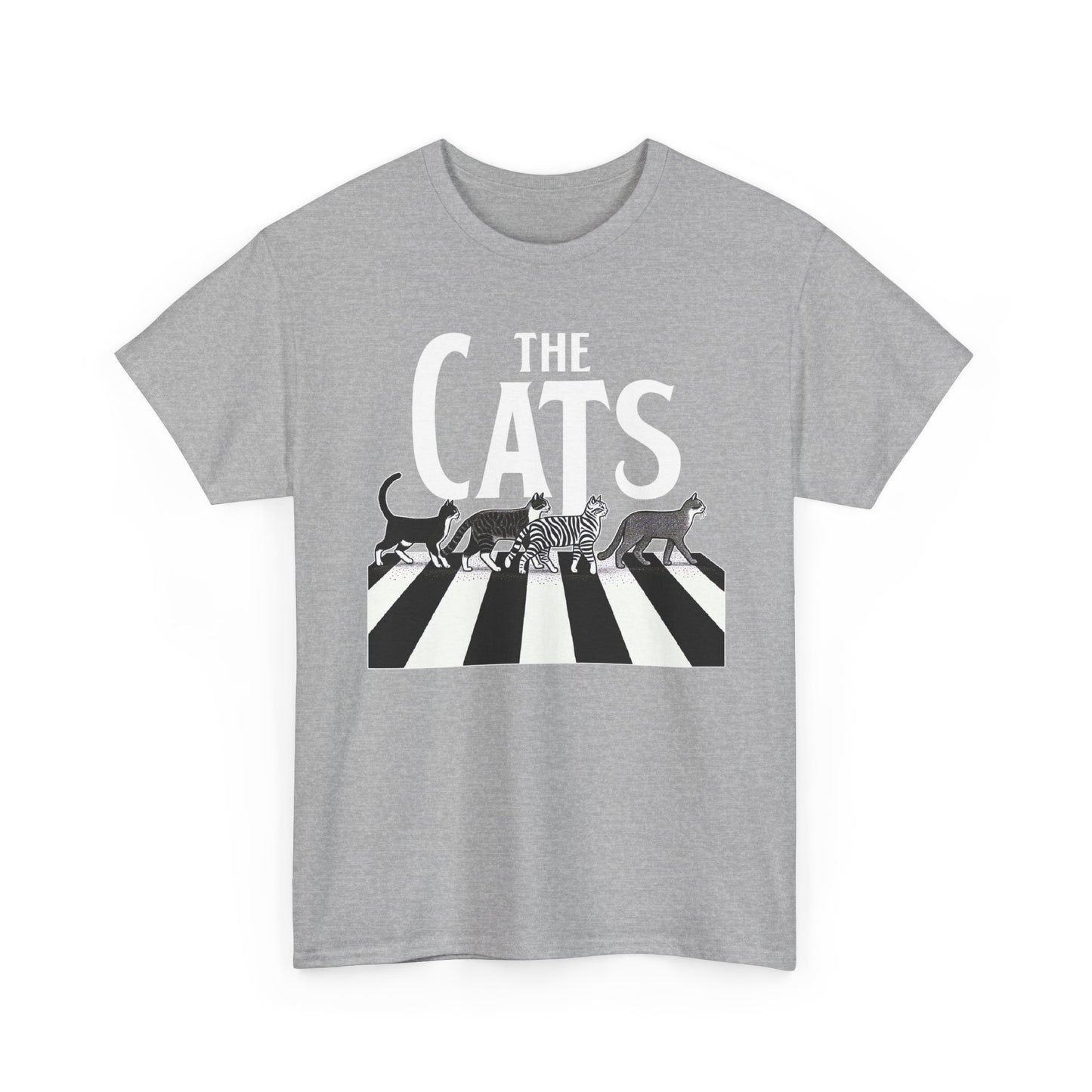 Cats Crossing T‑Shirt — Retro Black & White Cat Walk Graphic Tee