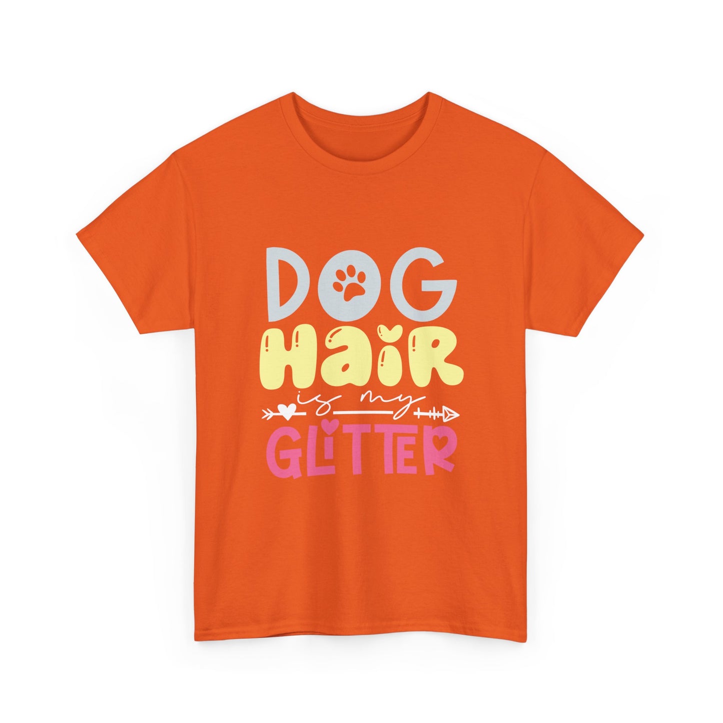 Dog Hair Glitter T-Shirt — Cute Paw Print Pet Lover Tee