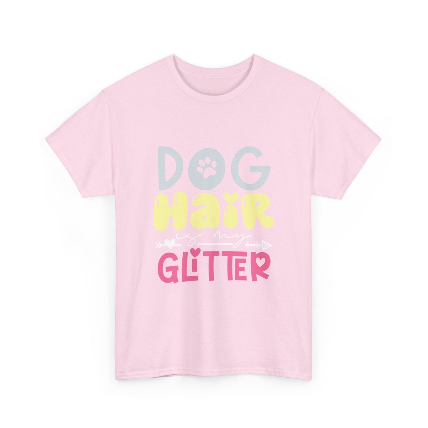 Dog Hair Glitter T-Shirt — Cute Paw Print Pet Lover Tee