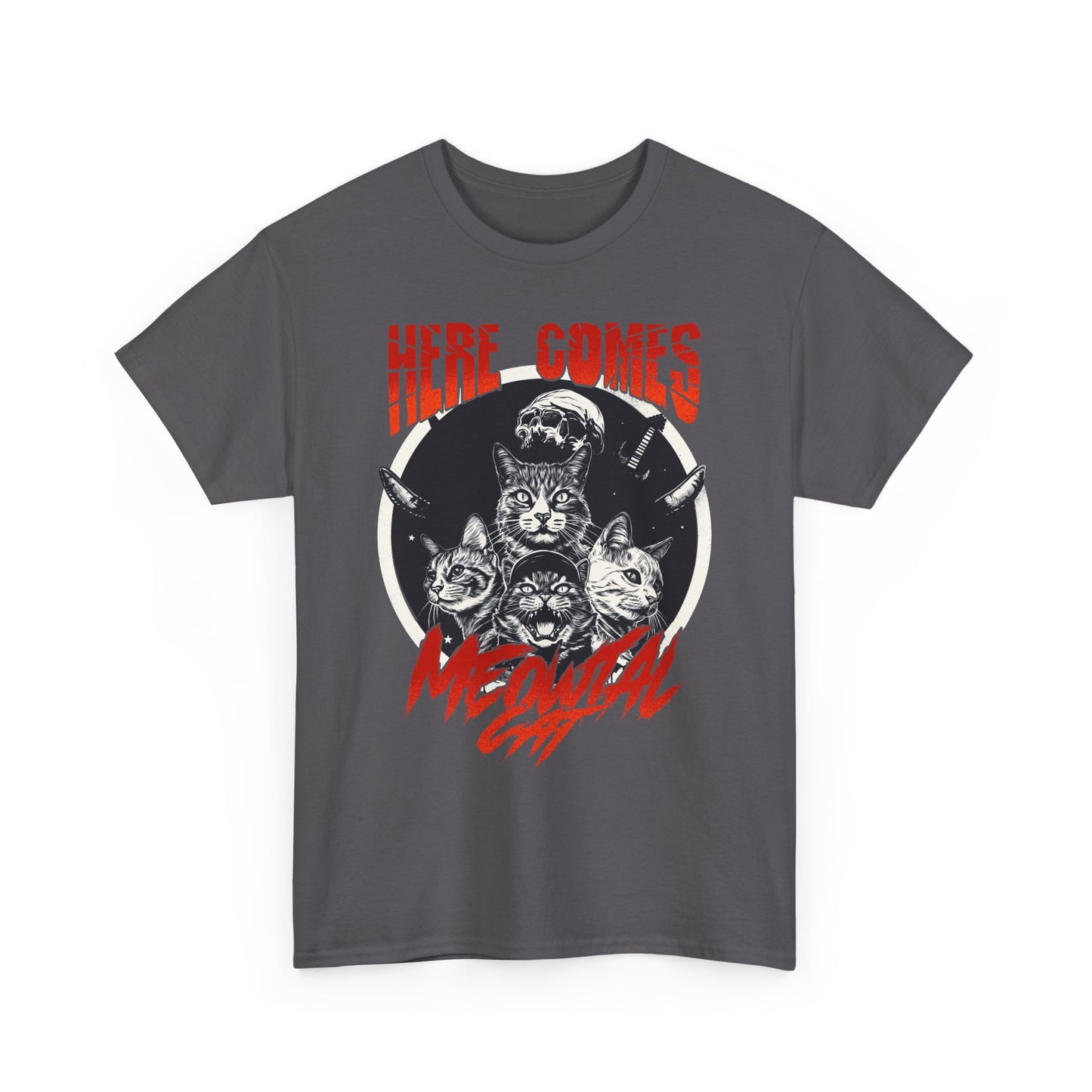 Here Comes Meowtal Cat Band T-Shirt