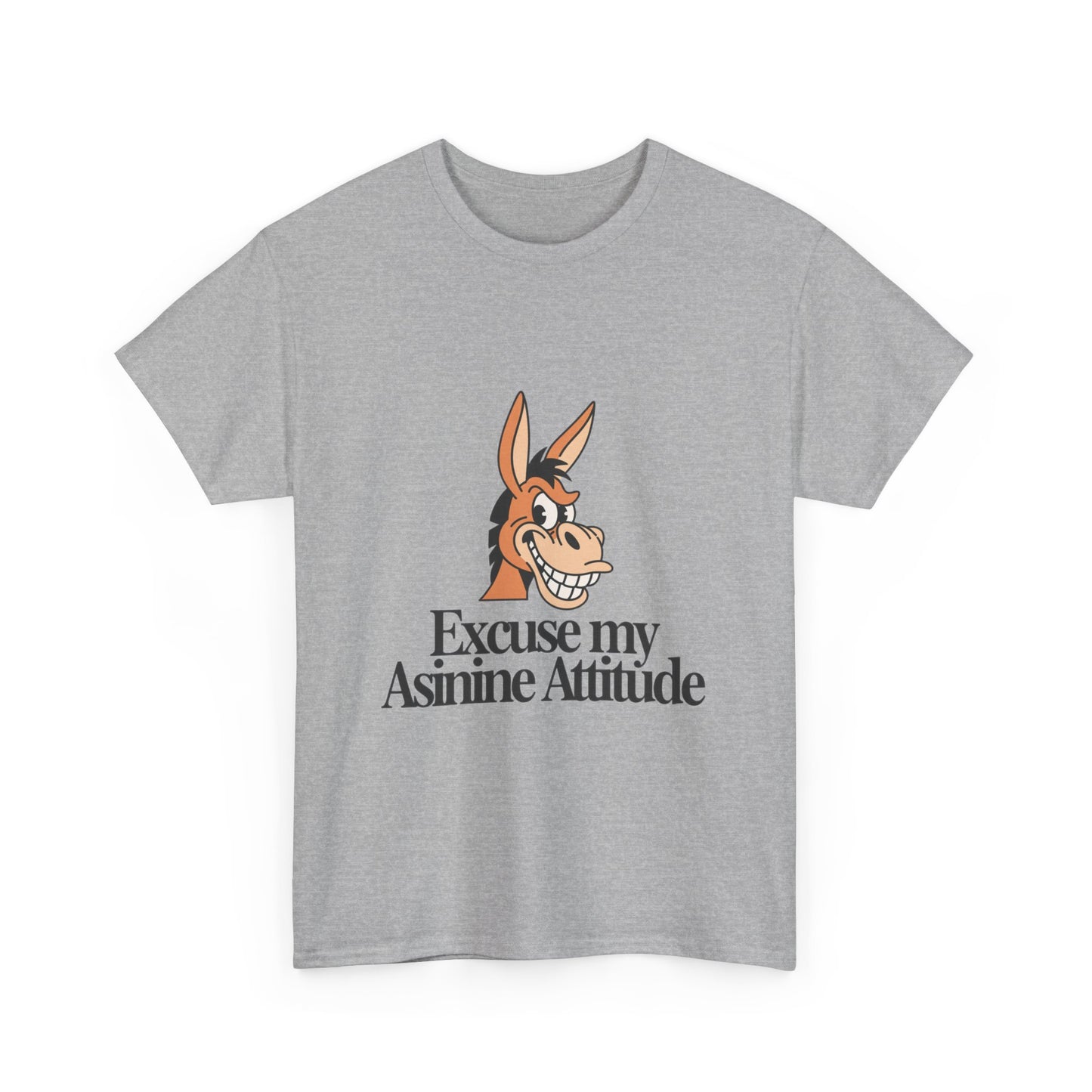 Funny Donkey Tee — "Excuse My Asinine Attitude" Casual Graphic T-Shirt