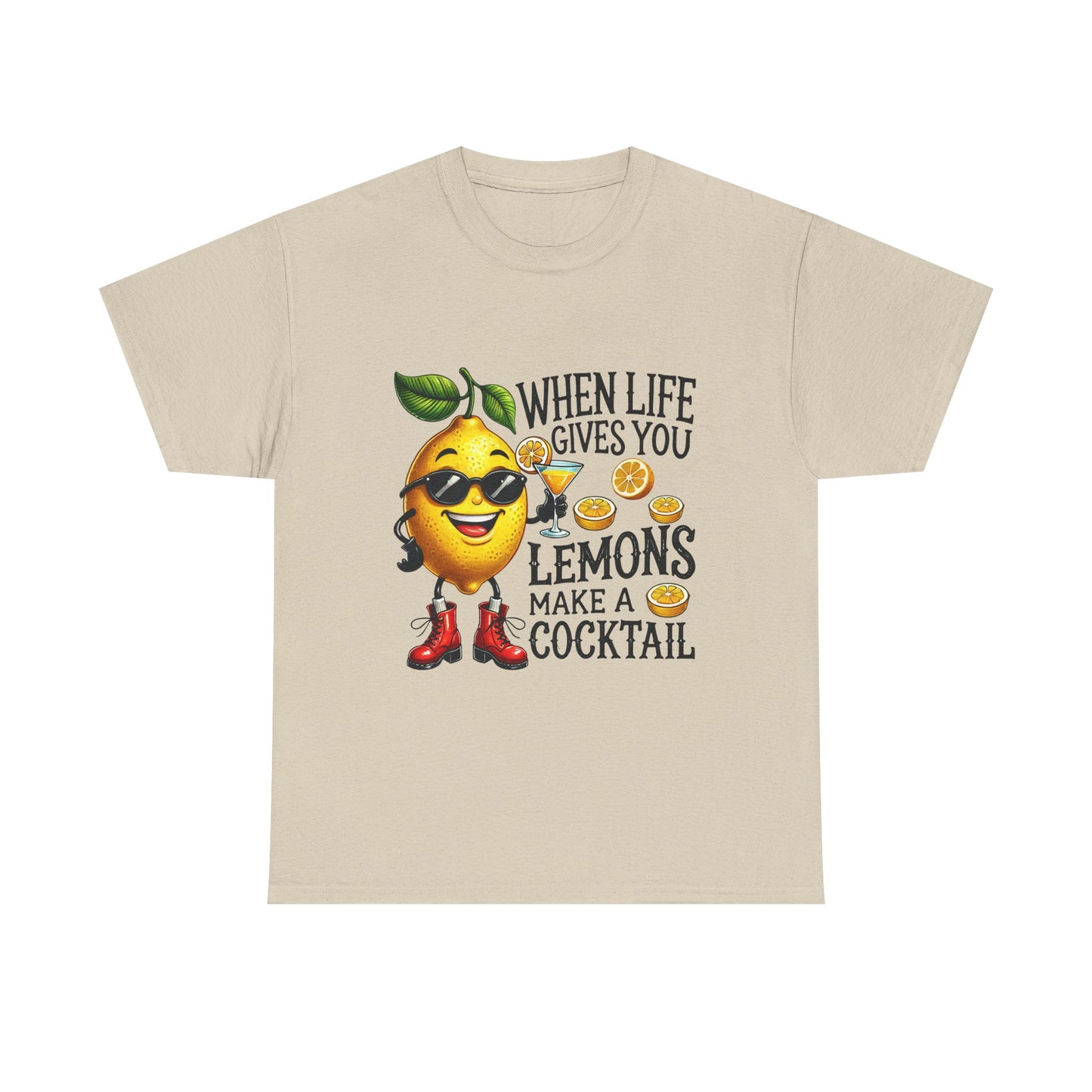 T-Shirt — "When Life Gives You Lemons Make a Cocktail" Funny Lemon Graphic Tee