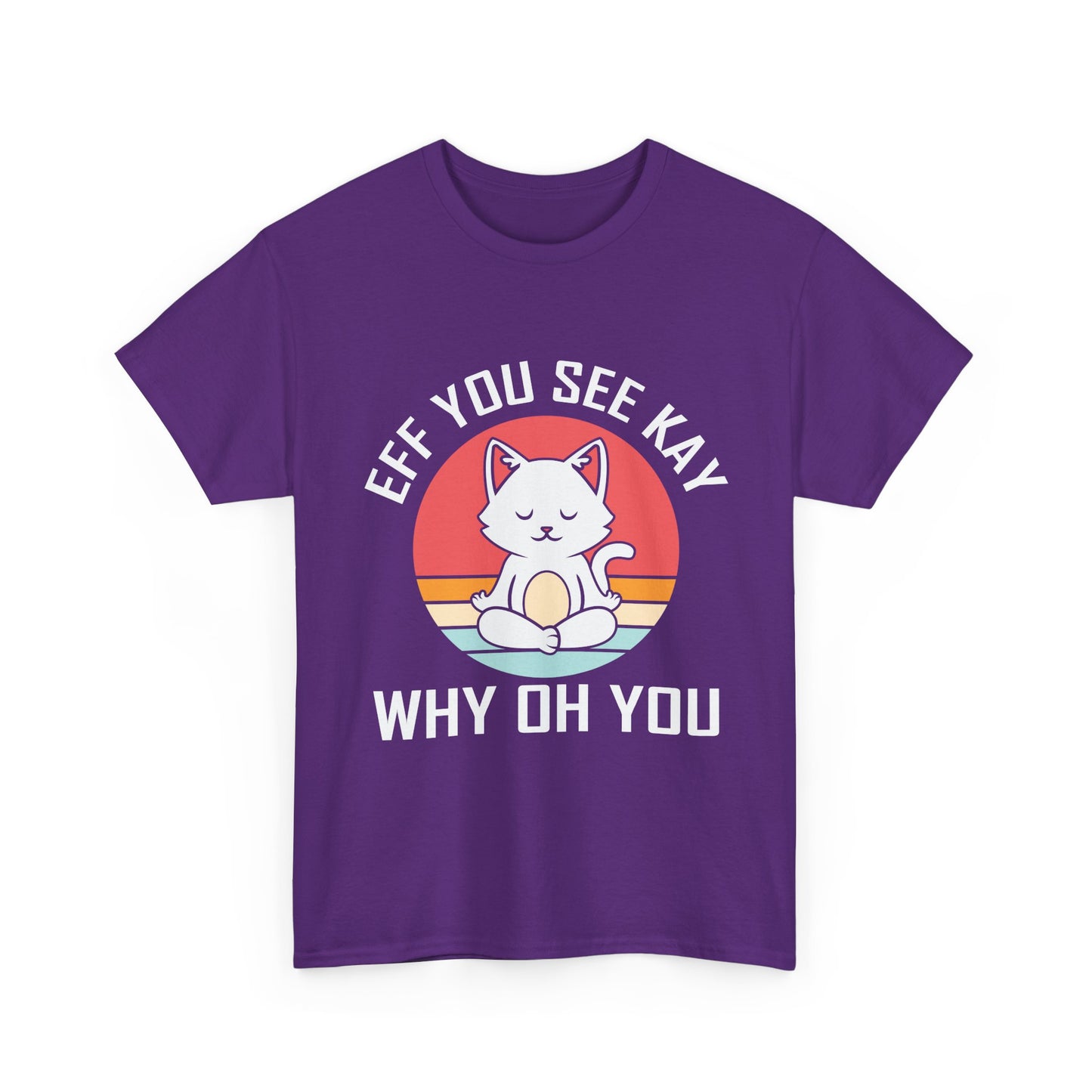 Cute Cat Tee — "EFF YOU SEE KAY WHY OH YOU" Vintage Sunset Graphic T-Shirt