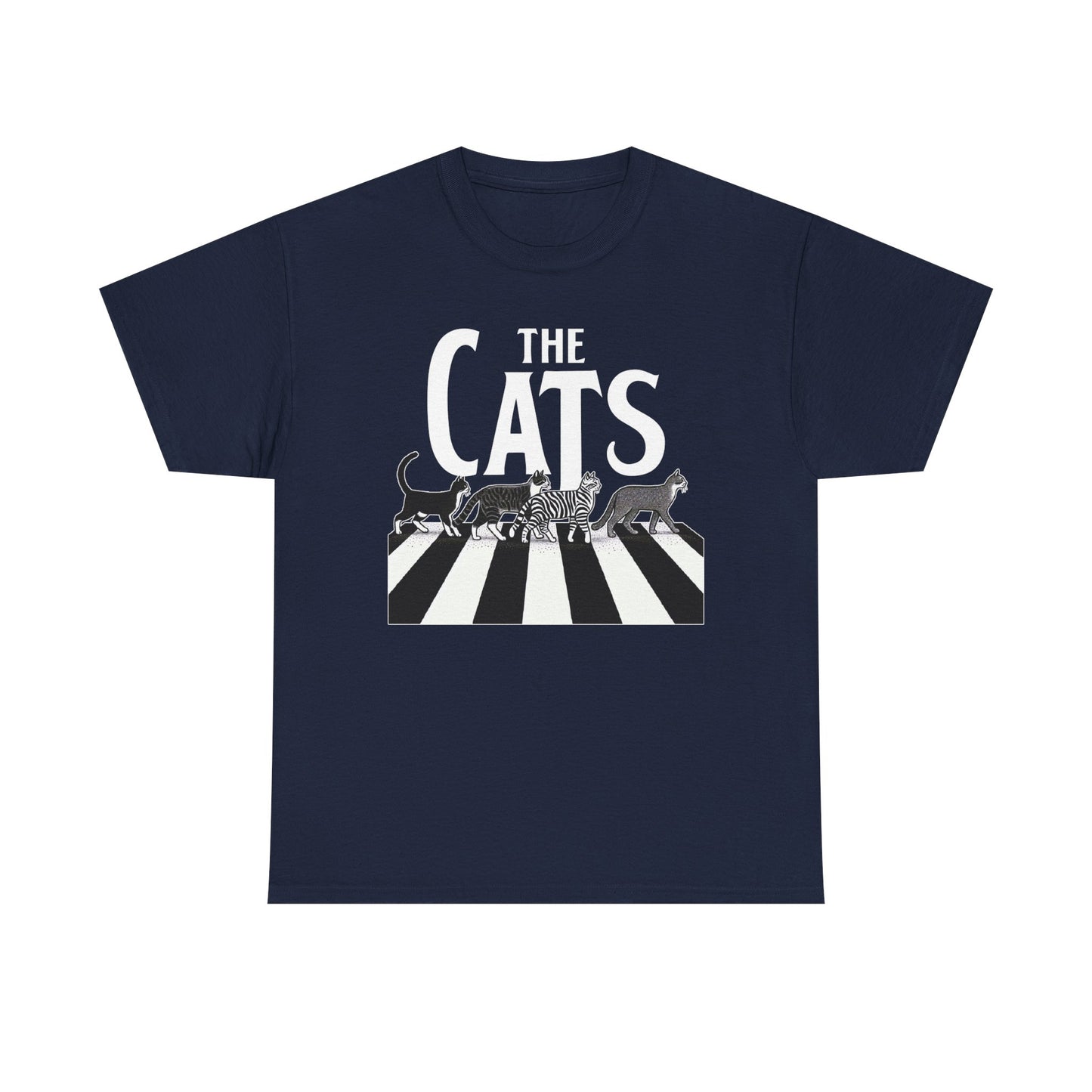 Cats Crossing T‑Shirt — Retro Black & White Cat Walk Graphic Tee