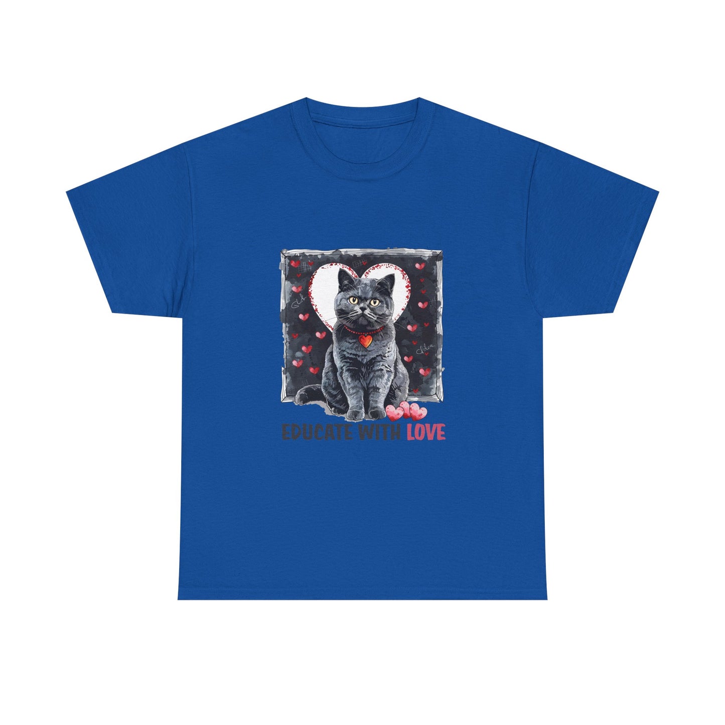 Cat “Educate With Love” T‑Shirt