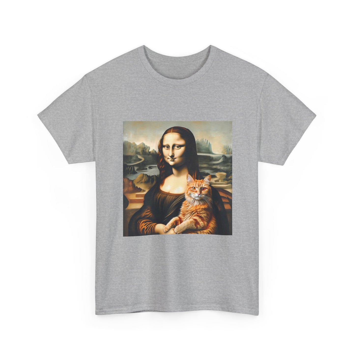 T-Shirt — Mona Lisa Holding a Cat Graphic Tee