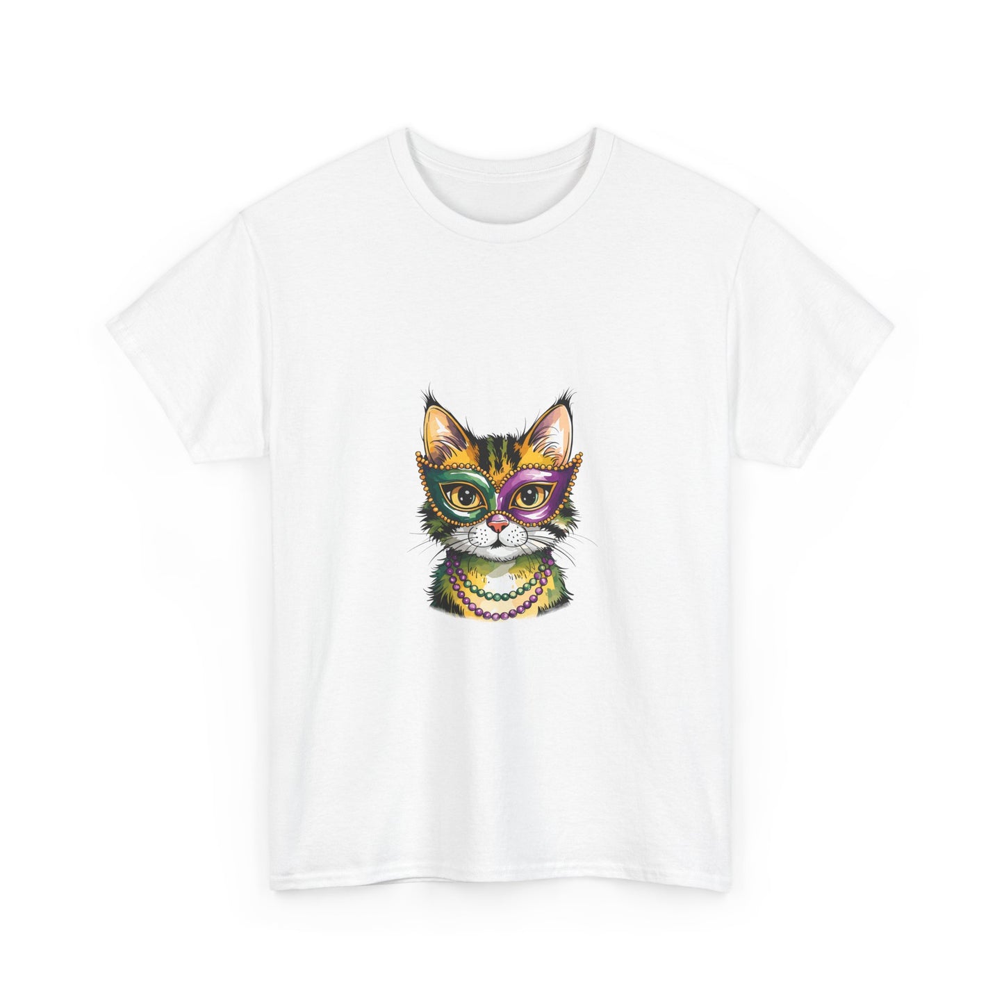 Cat Face Graphic Tee — Colorful Whimsical Kitty T-Shirt