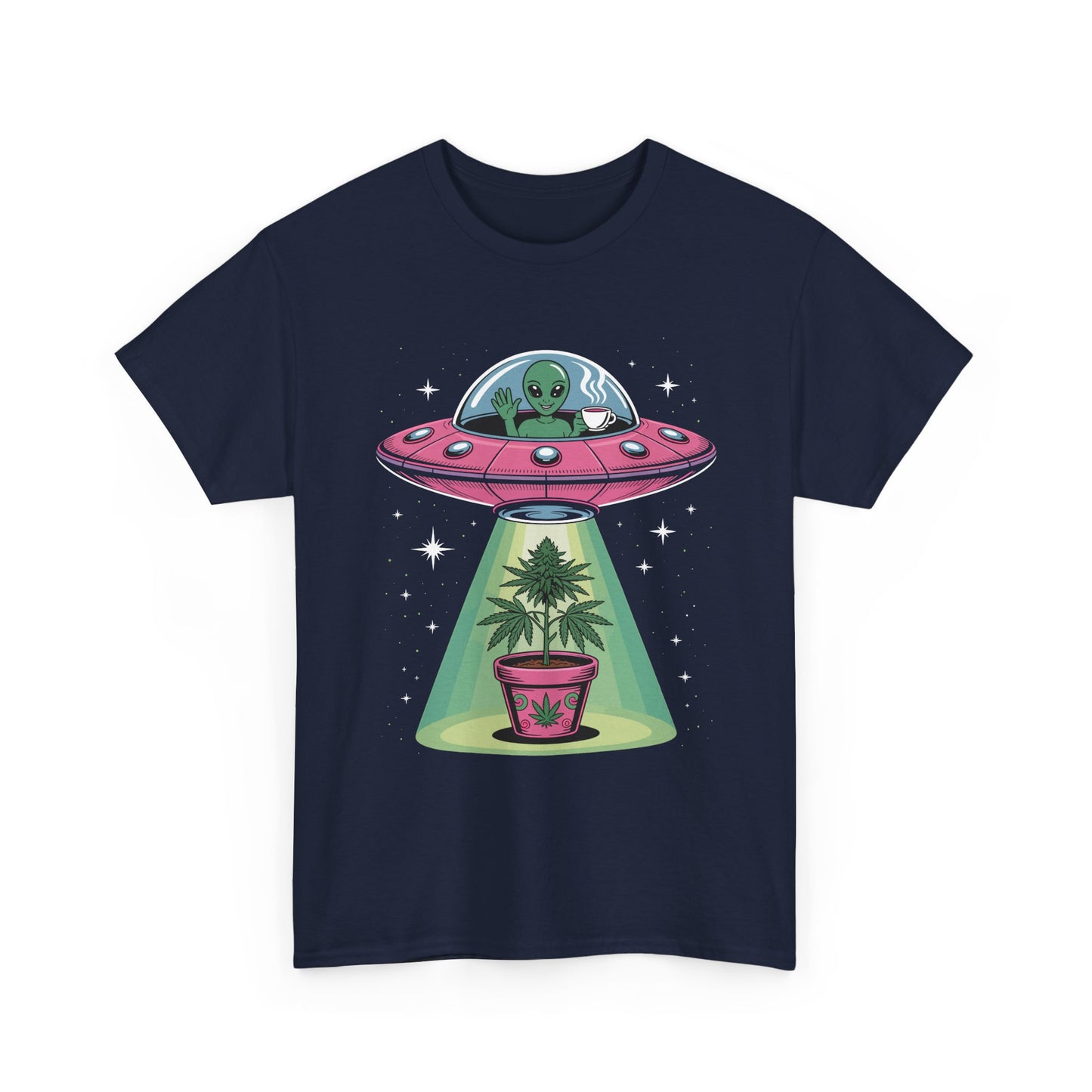 Alien UFO Plant Tee — Cute Extraterrestrial Plant Abduction Graphic T-Shirt