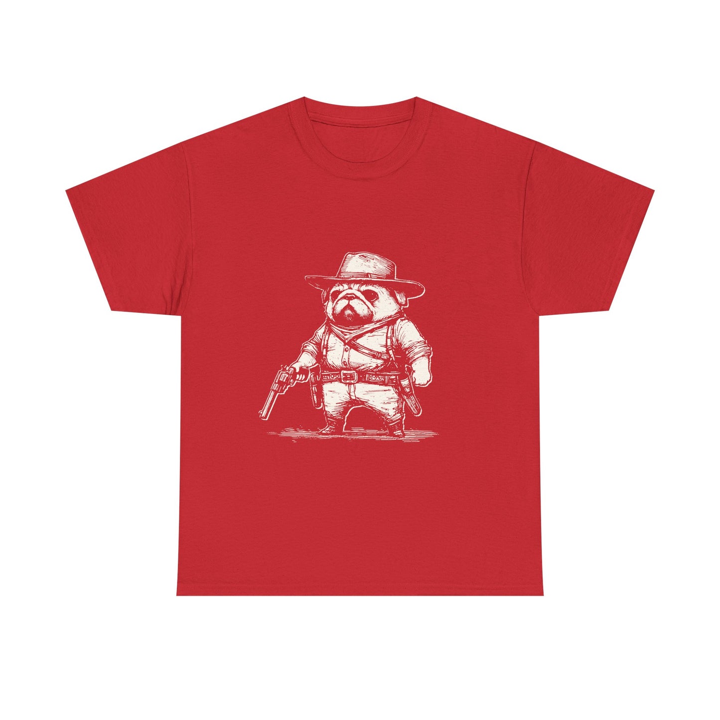 Pug Gunslinger T-Shirt – Cute Cowboy Pug Graphic Tee