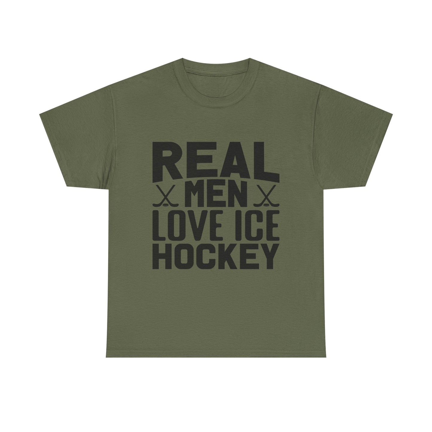 Ice Hockey T-Shirt — "Real Men Love Ice Hockey" Graphic Tee