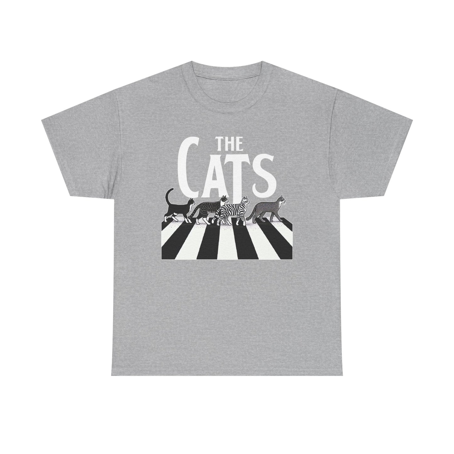 Cats Crossing T‑Shirt — Retro Black & White Cat Walk Graphic Tee