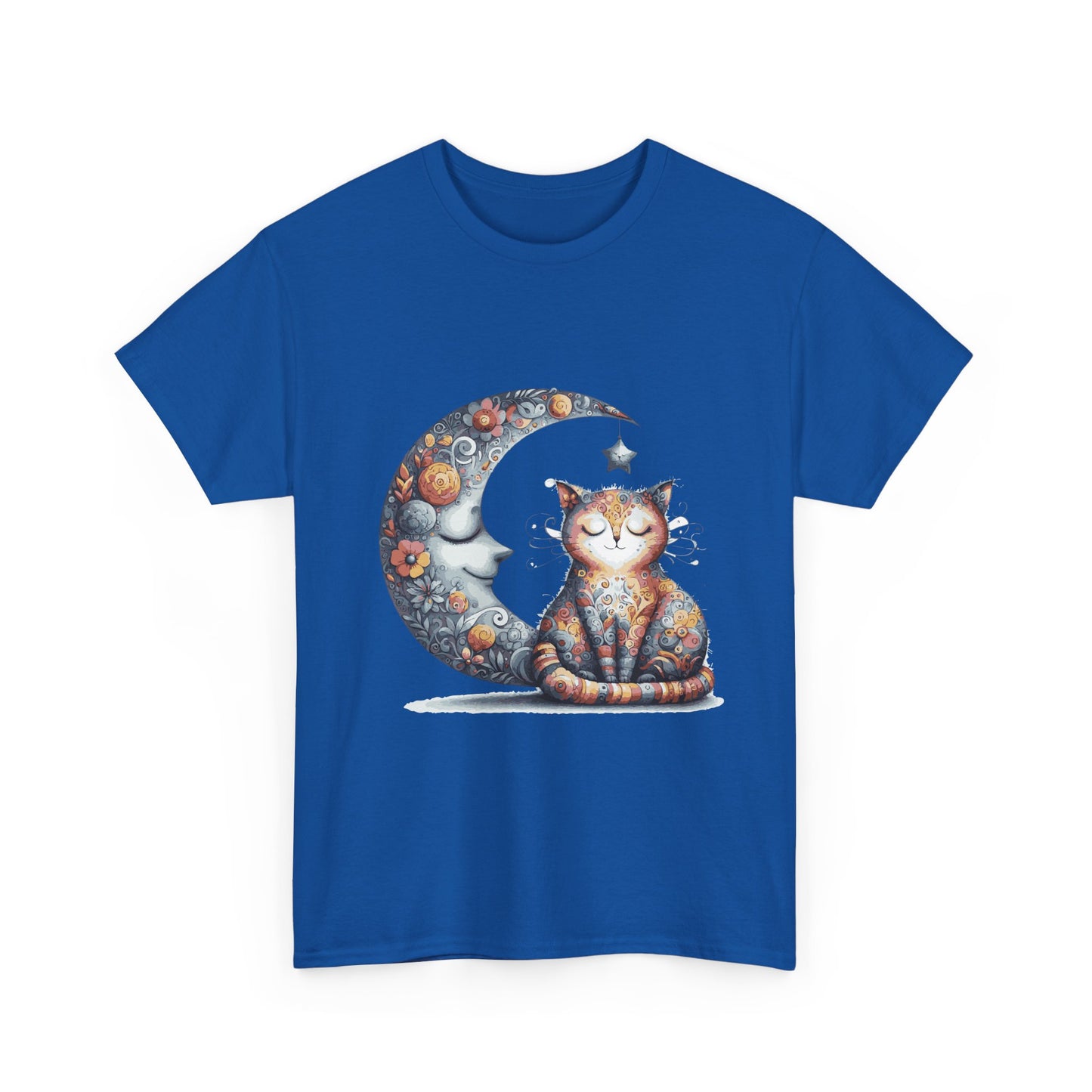 Cat Moon T-Shirt — Whimsical Cosmic Cat Graphic Tee