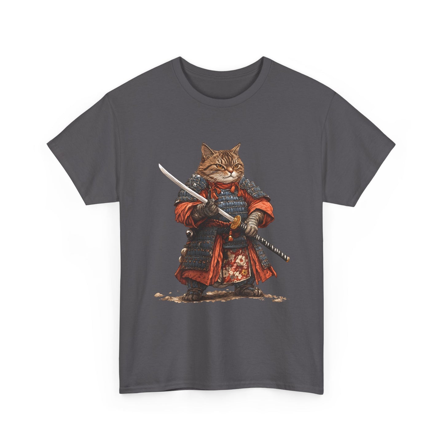 Samurai Cat T-Shirt – Warrior Tabby Graphic Tee