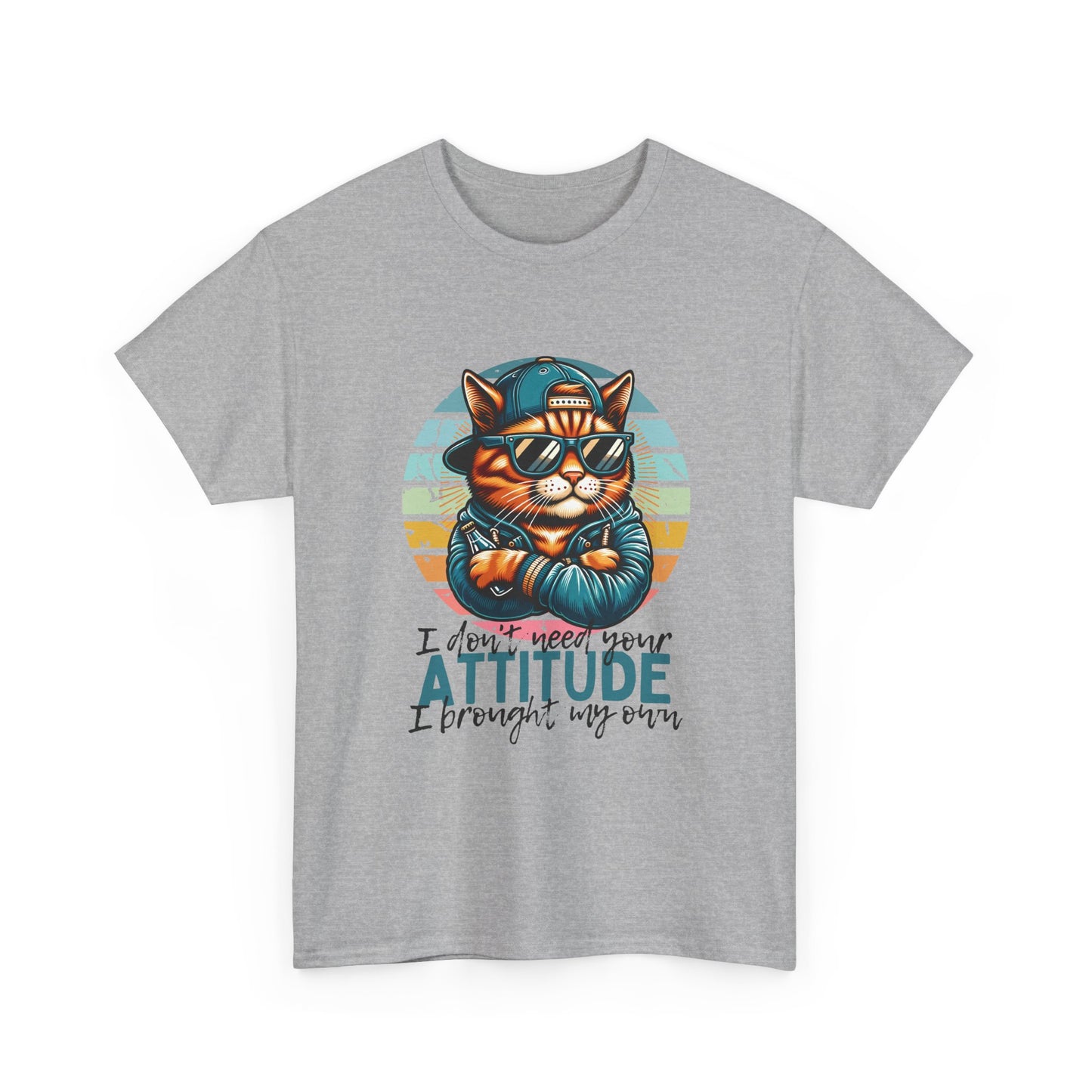 Cat Attitude T-Shirt – Retro Cool Cat Graphic Tee ("I didn’t lose my attitude, I brought my own")