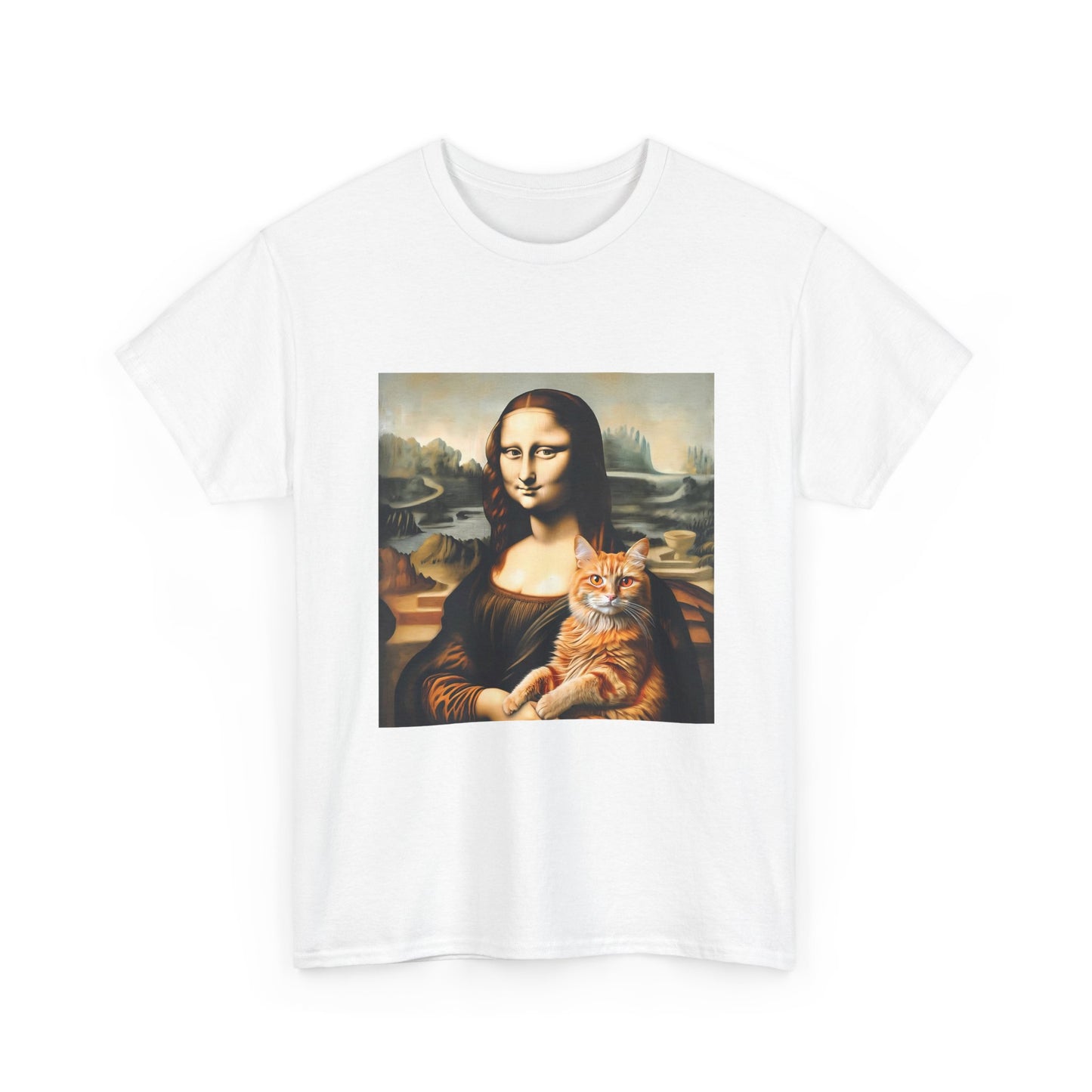 T-Shirt — Mona Lisa Holding a Cat Graphic Tee
