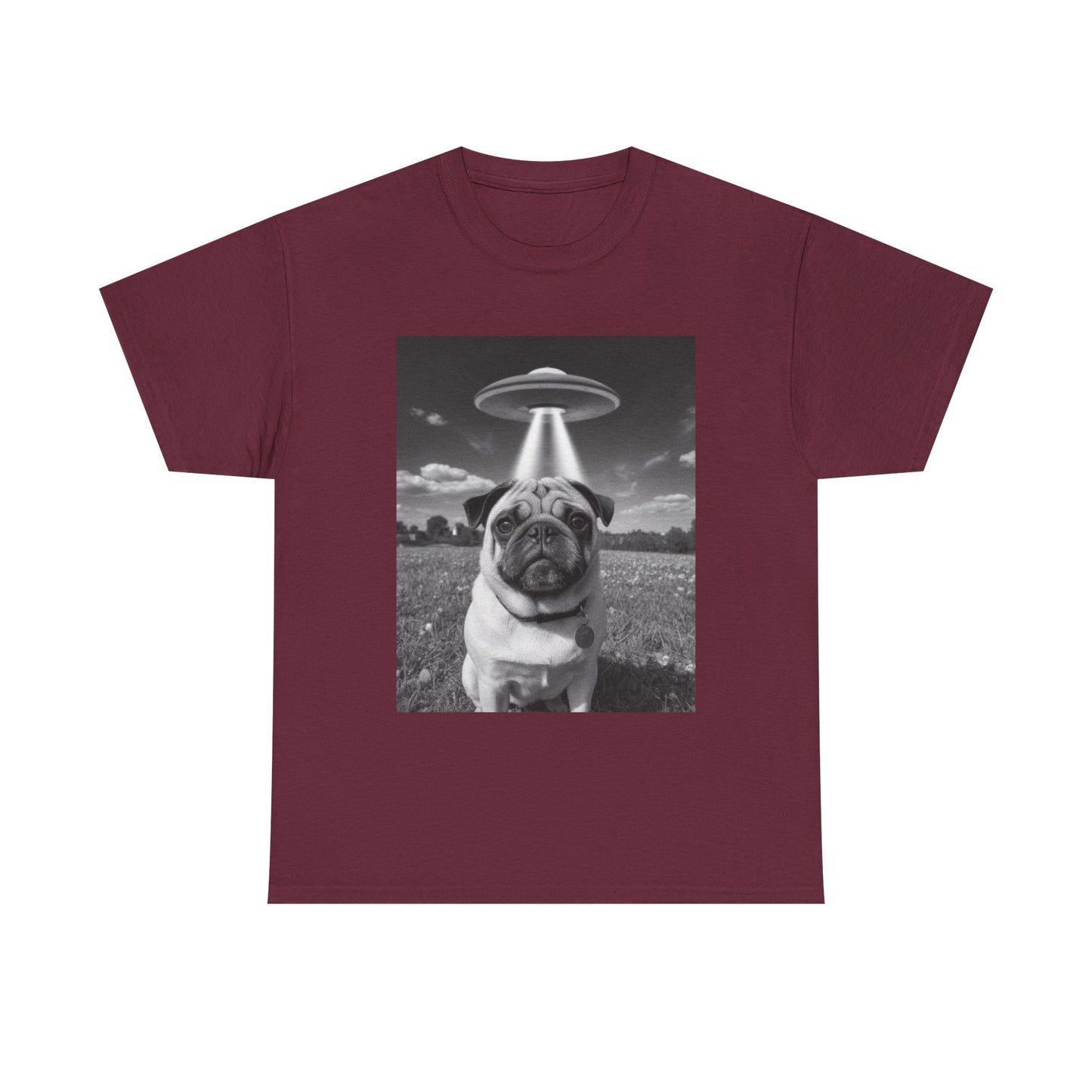 Pug Abduction Tee - Funny UFO Dog Graphic Shirt