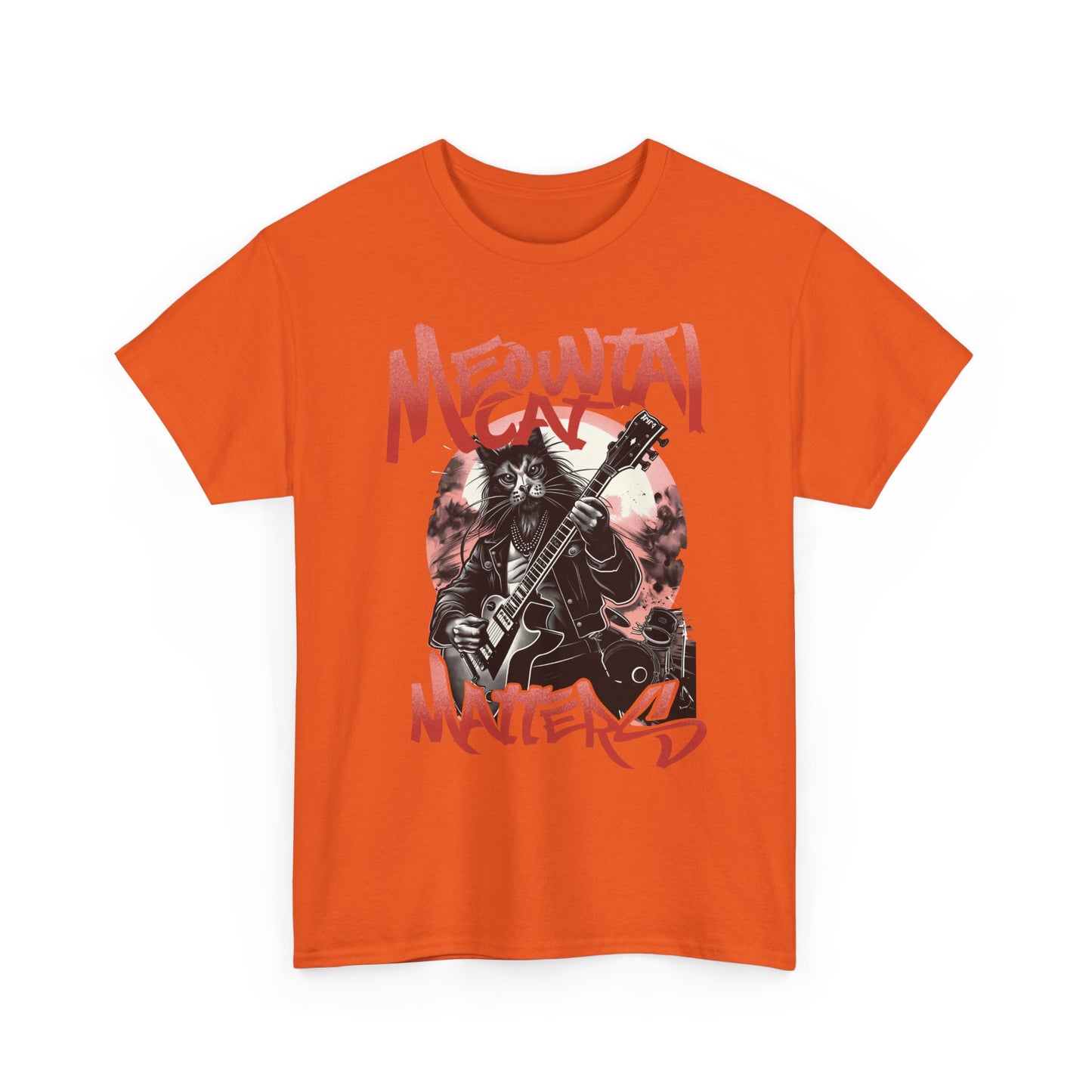 Cat Metal T-Shirt – “Meowtal Matters” Rock Guitar Cat Tee