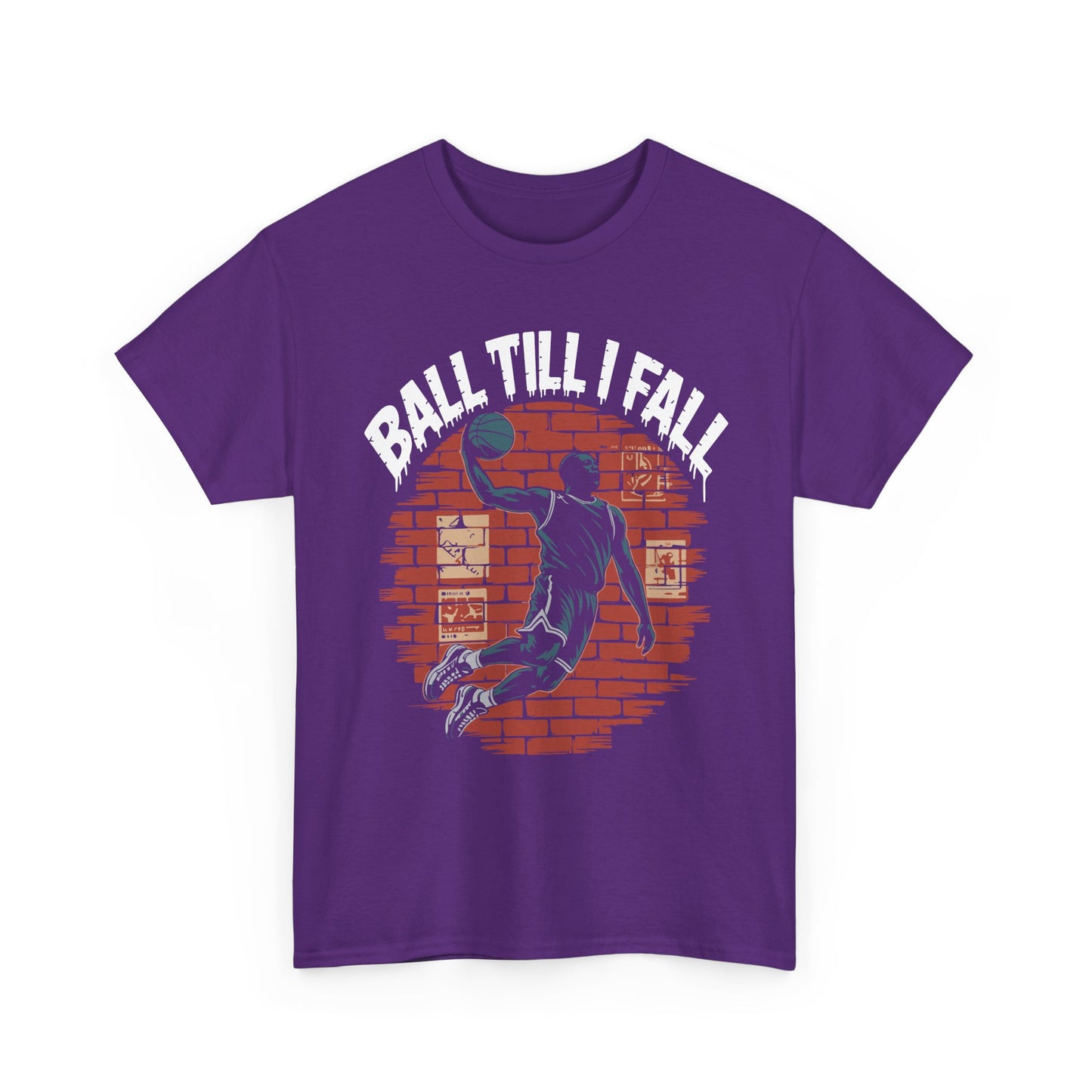 Basketball 'Ball Till I Fall' Tee — Vintage Brick Dunk Graphic T-Shirt