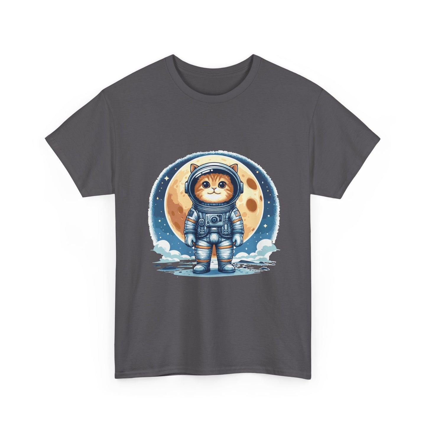 Astronaut Cat T-Shirt – Cute Space Kitty Tee with Moon