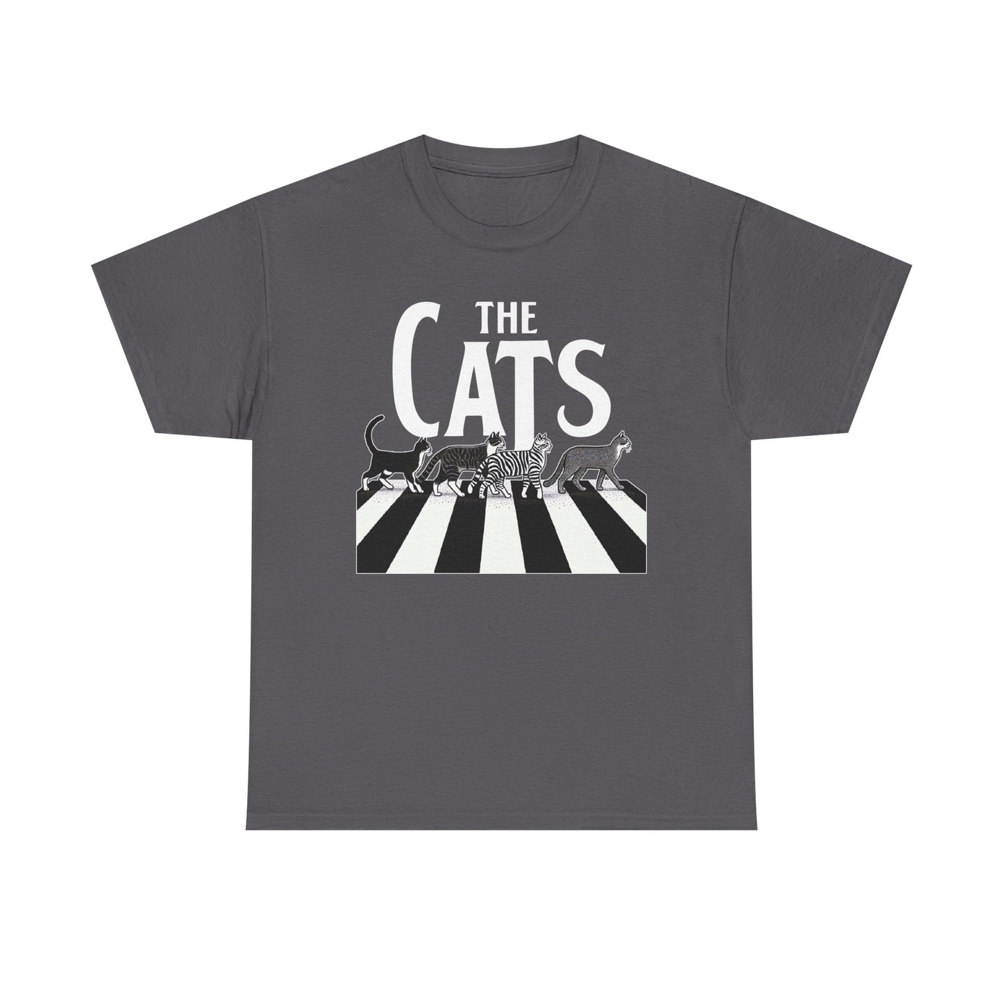 Cats Crossing T‑Shirt — Retro Black & White Cat Walk Graphic Tee
